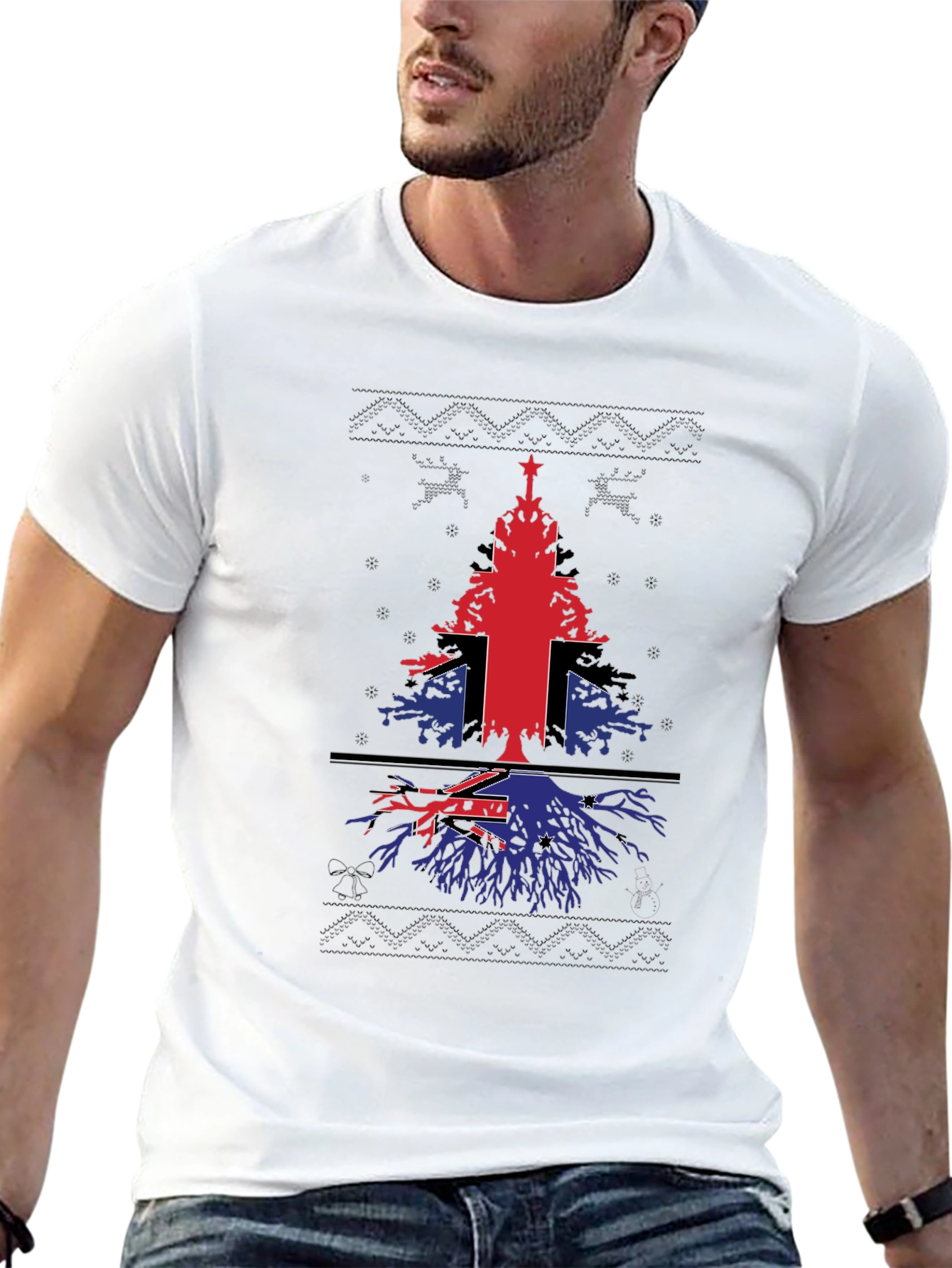 Christmas Tree Flag Graphic T-Shirt
