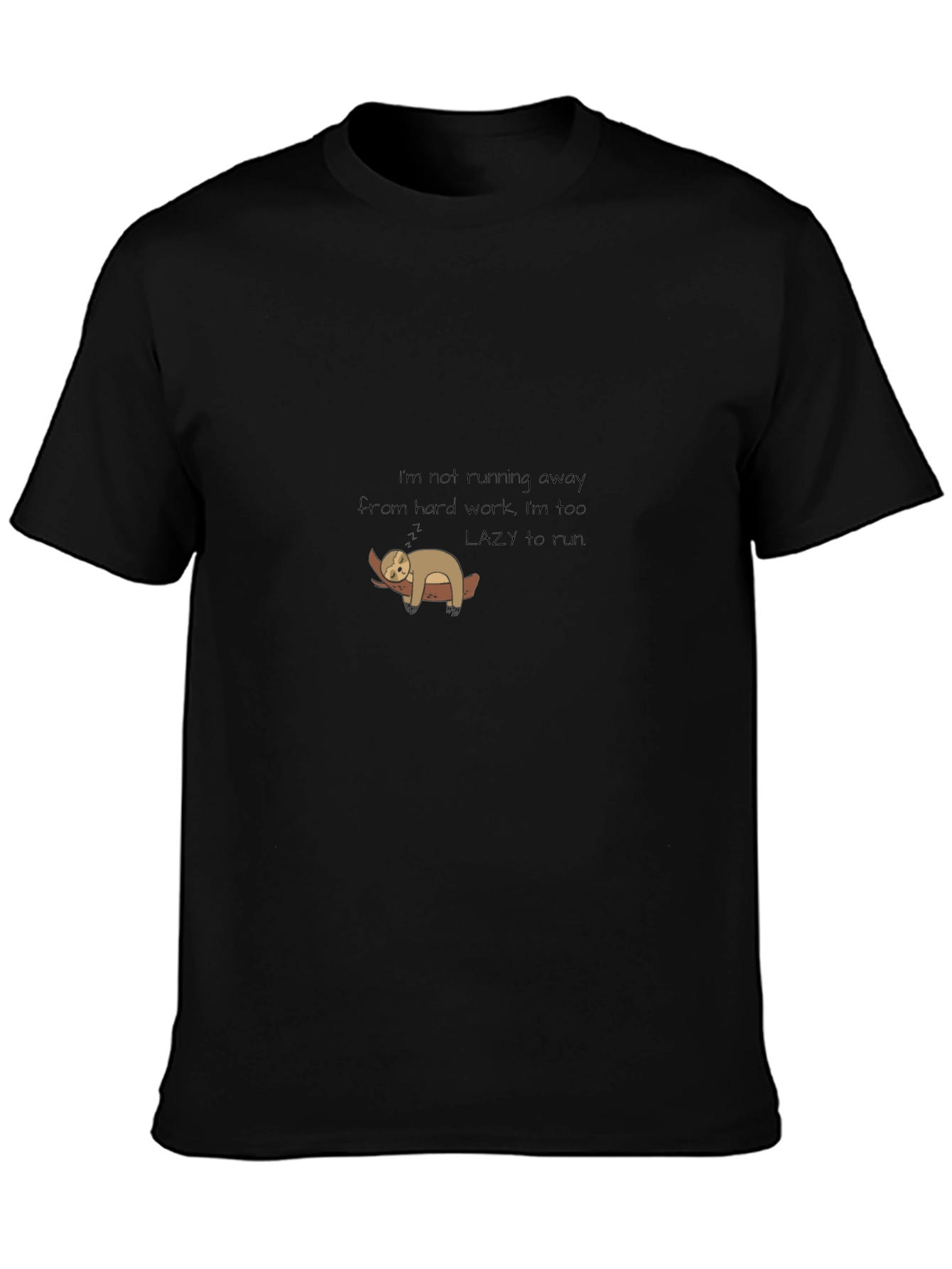 Lazy Sloth Graphic Tee - Too Lazy to Run