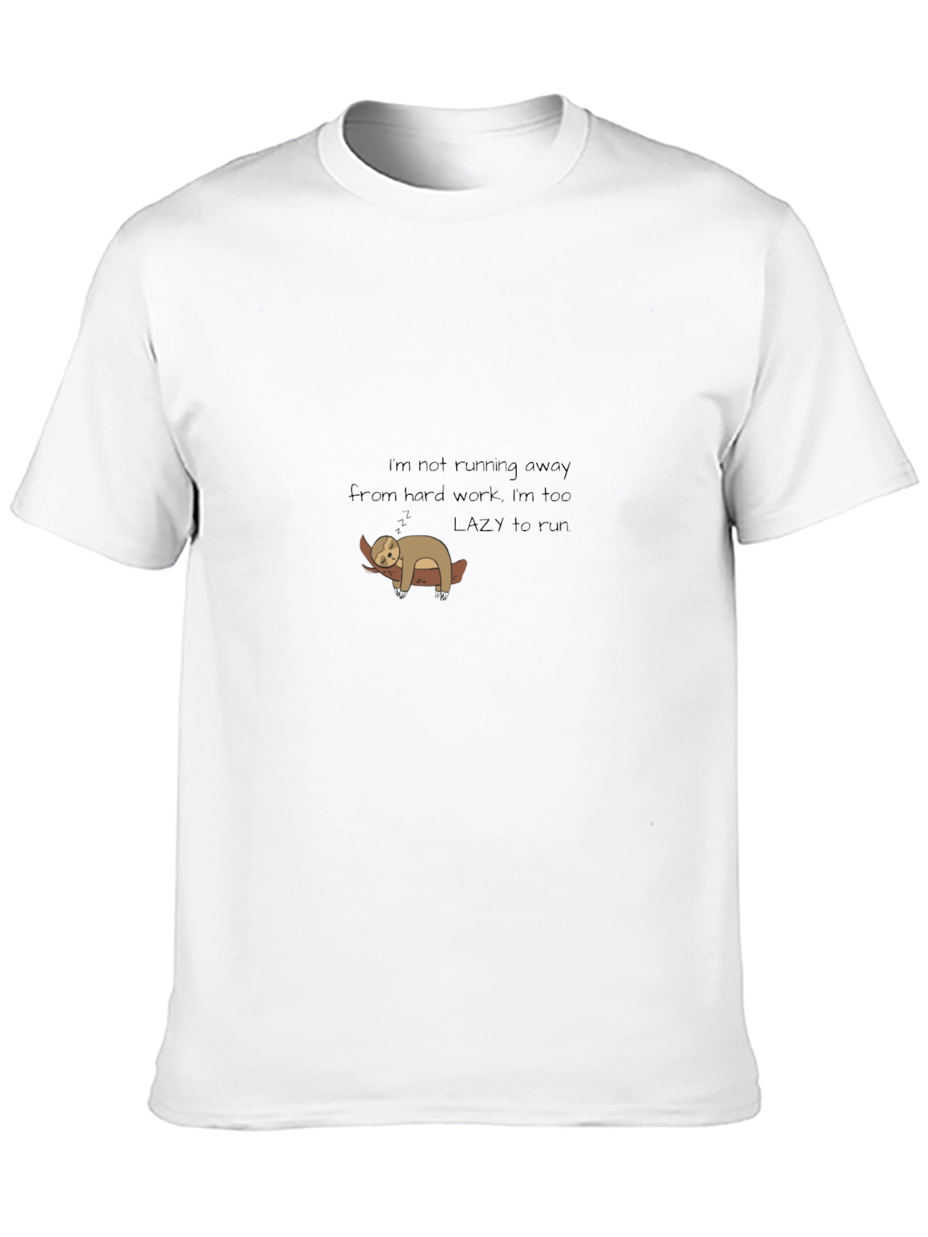 Lazy Sloth Graphic Tee - Too Lazy to Run