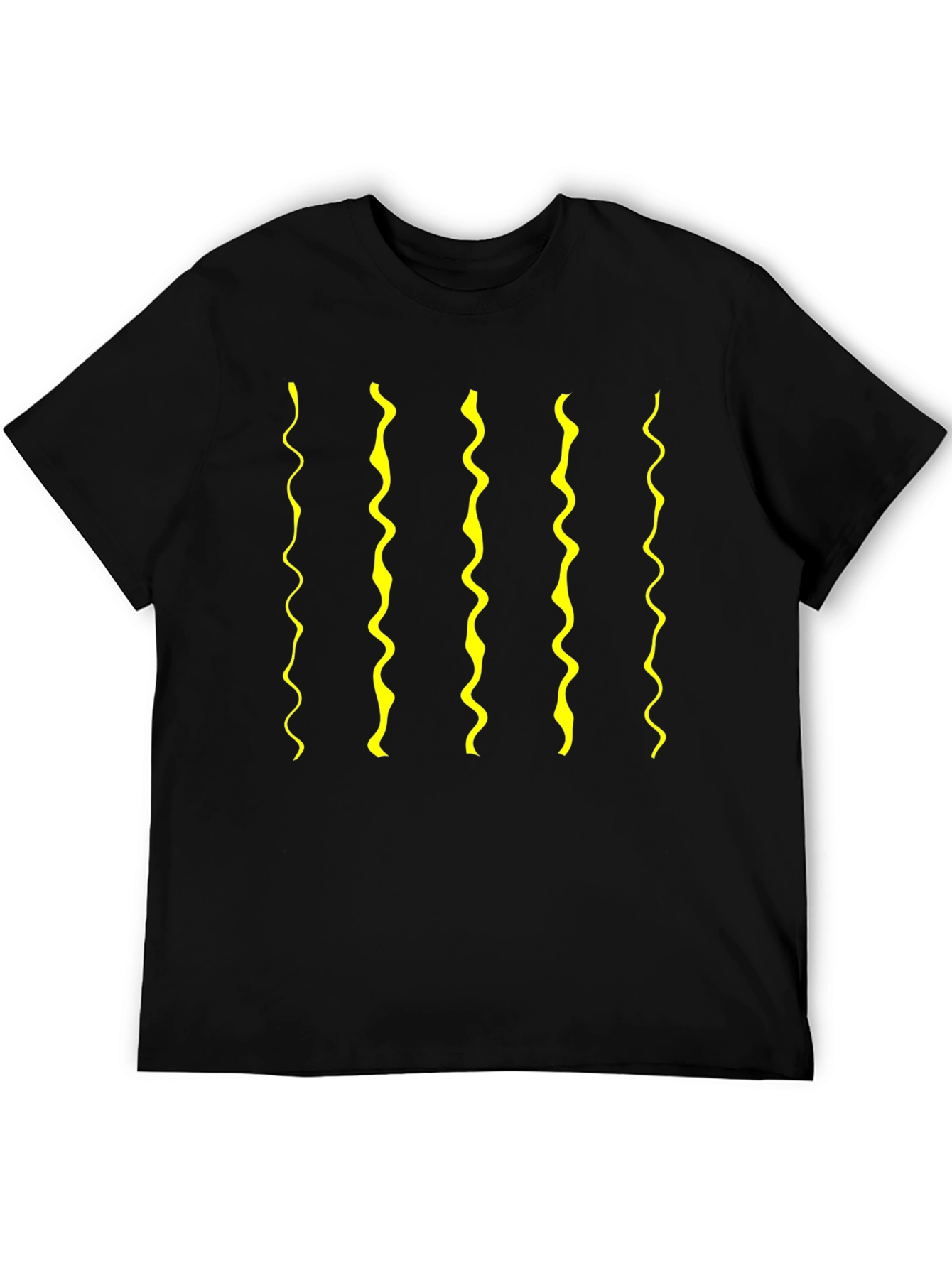 Wavy Line Graphic Tee - Modern Casual Style