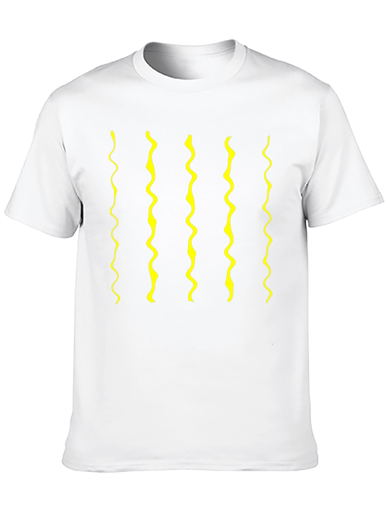 Wavy Line Graphic Tee - Modern Casual Style