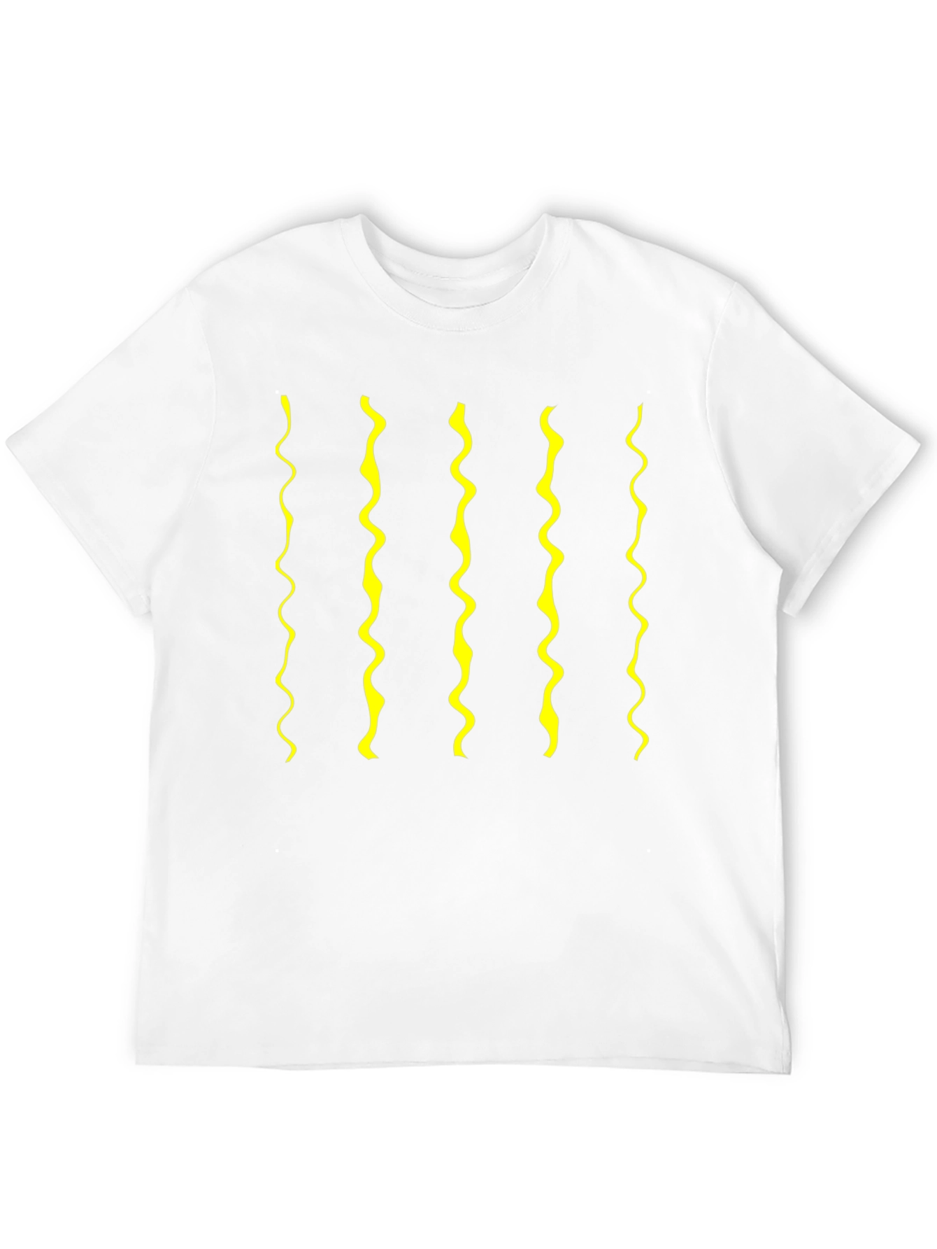 Wavy Line Graphic Tee - Modern Casual Style