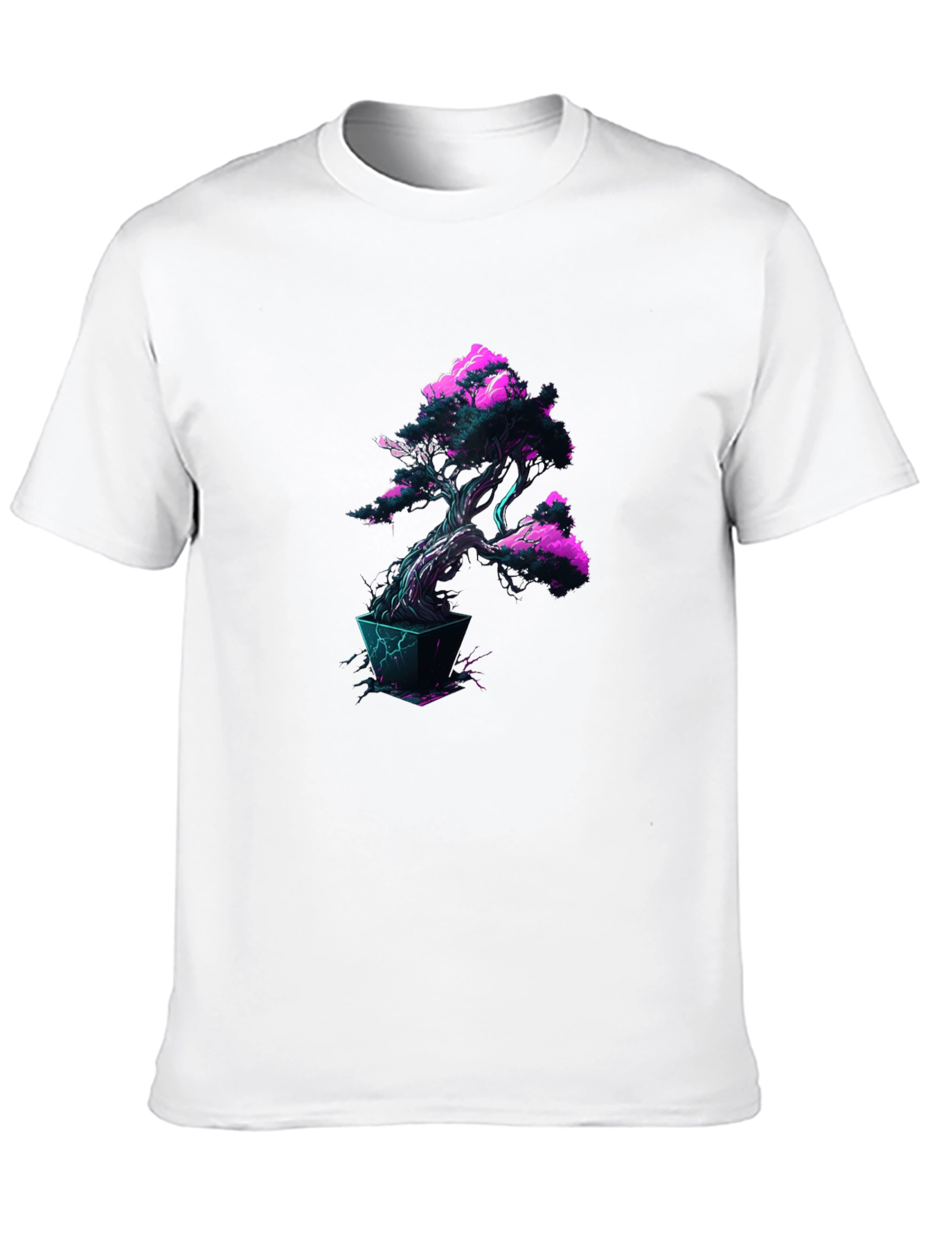 Cyberpunk Bonsai Tree Black T-Shirt