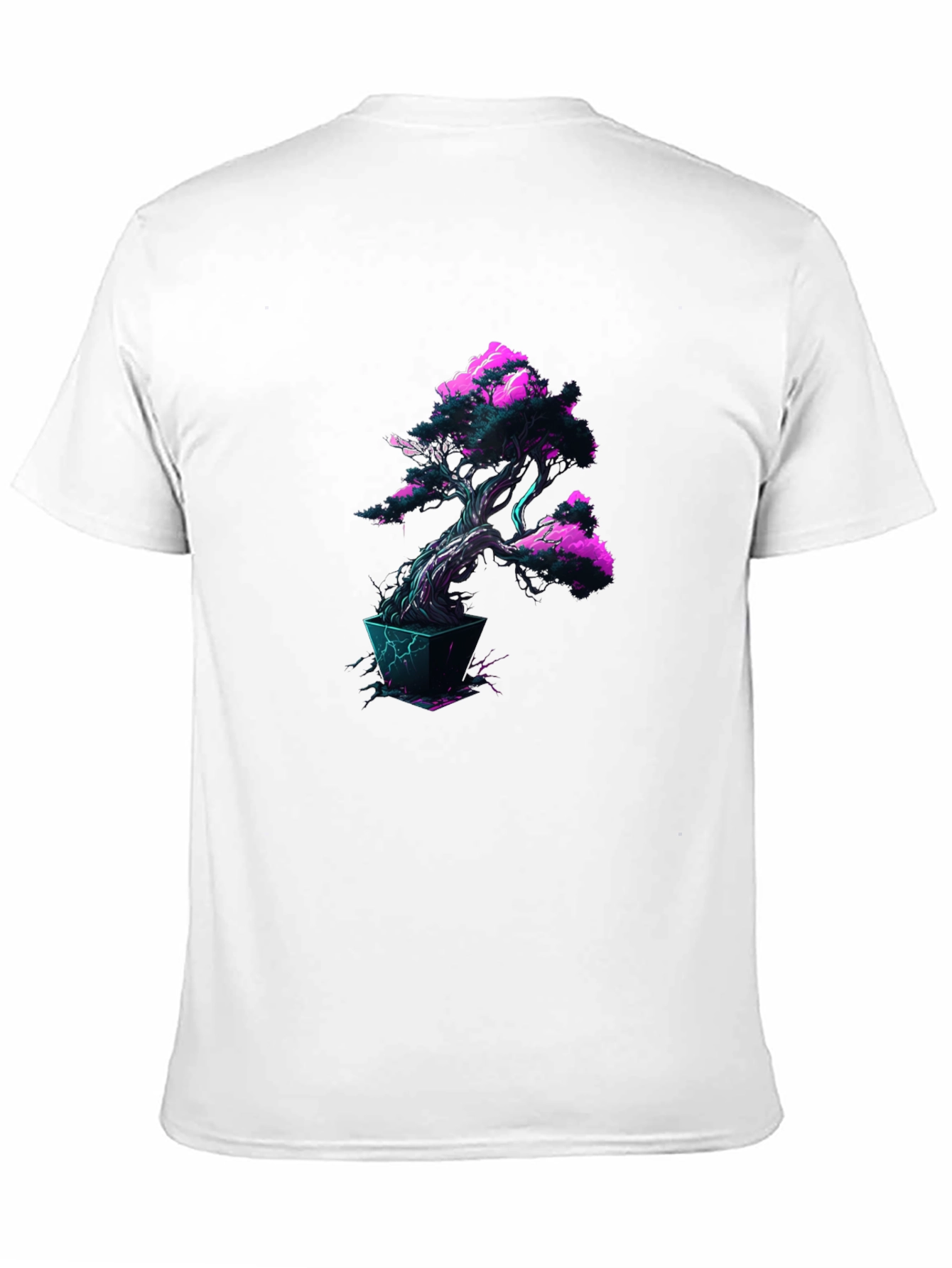 Cyberpunk Bonsai Tree Black T-Shirt