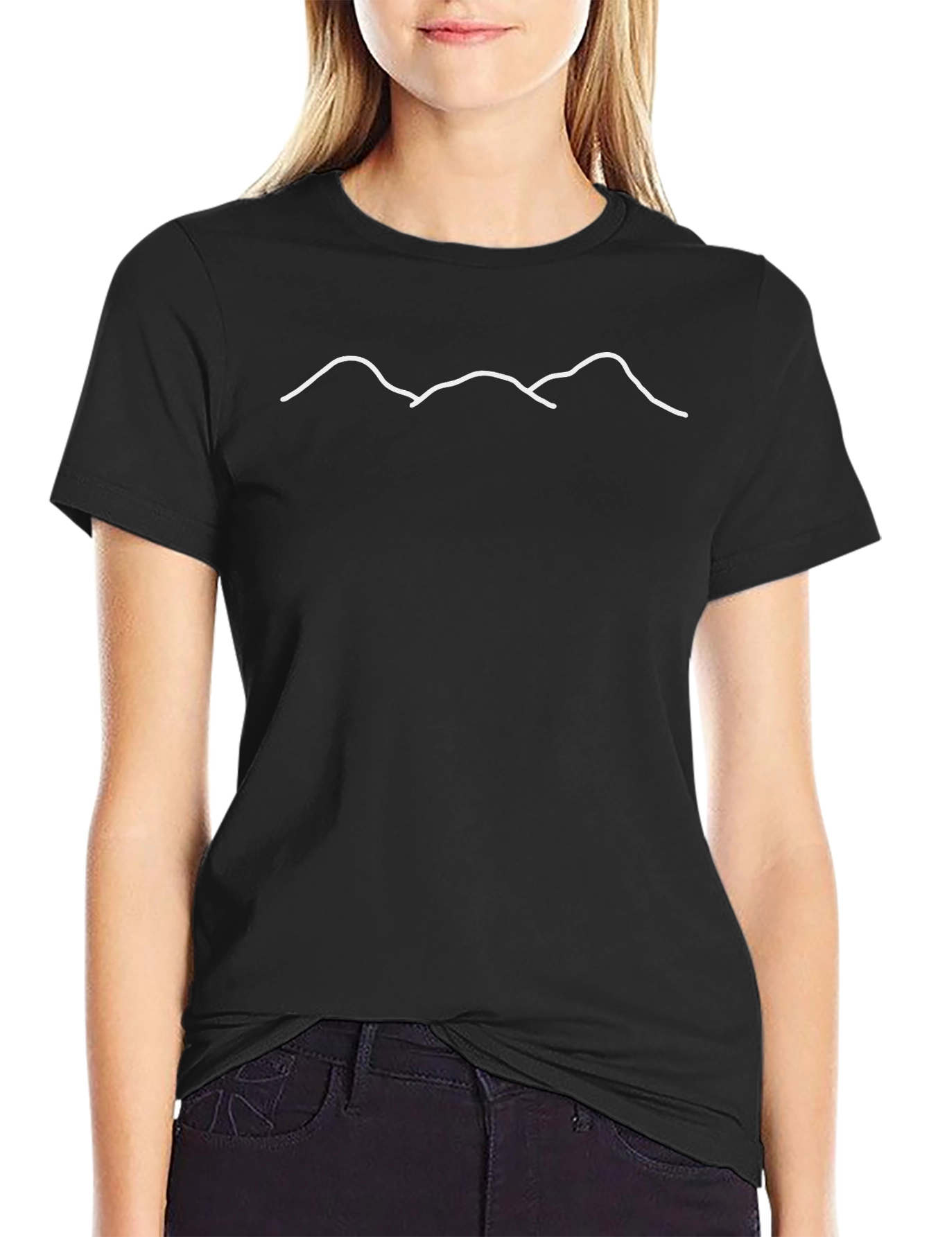 Minimalist Mountain Line Art T-Shirt