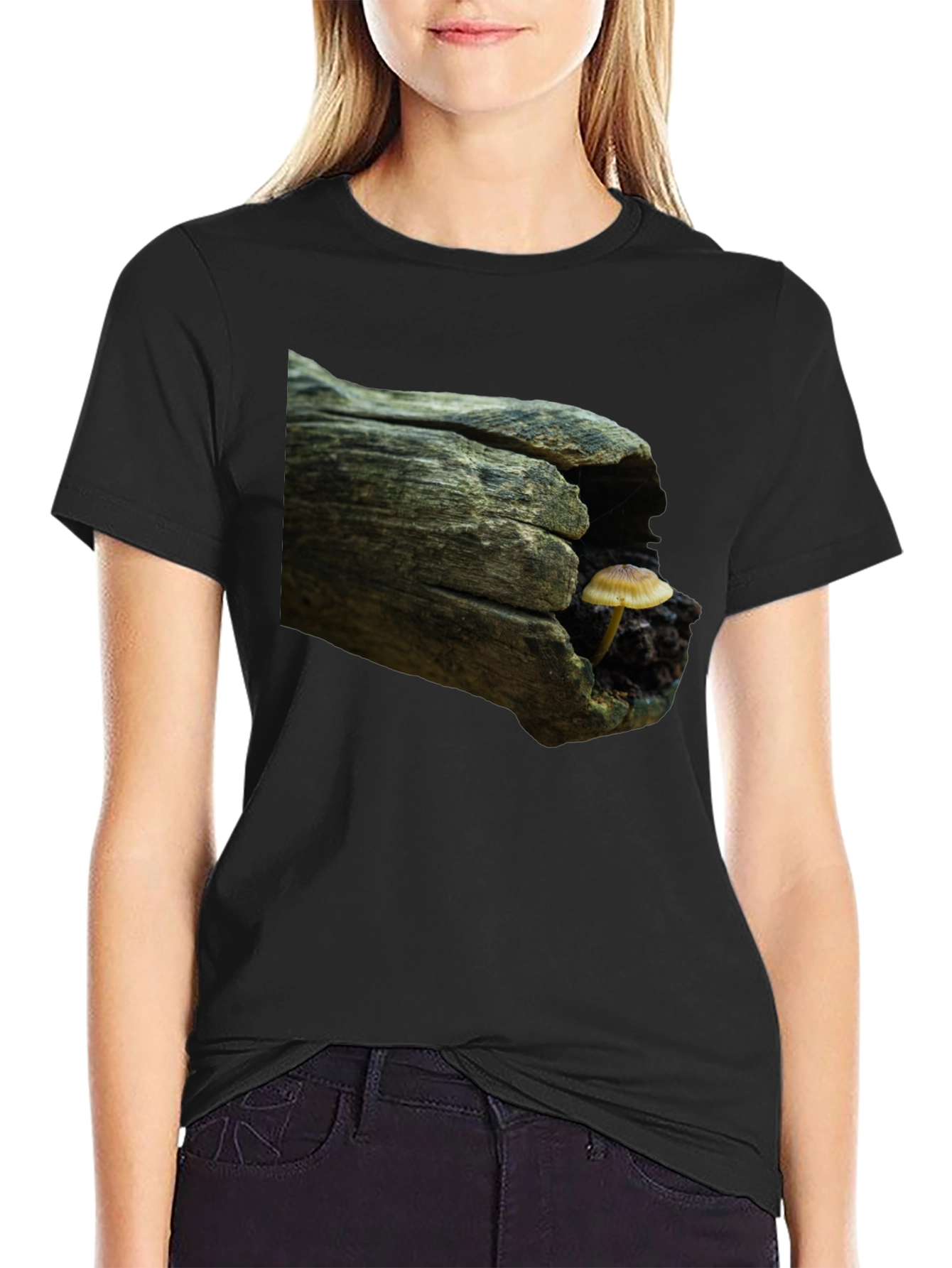 Mushroom Log Graphic Tee - Nature Inspired T-Shirt