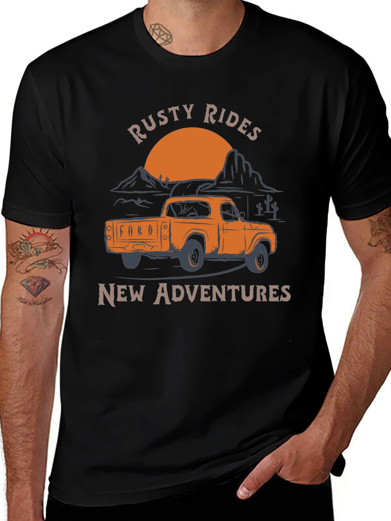 Rusty Rides Truck Graphic T-Shirt - Adventure Awaits!