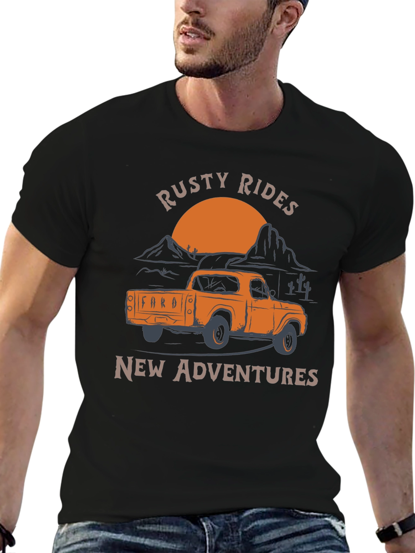 Rusty Rides Truck Graphic T-Shirt - Adventure Awaits!