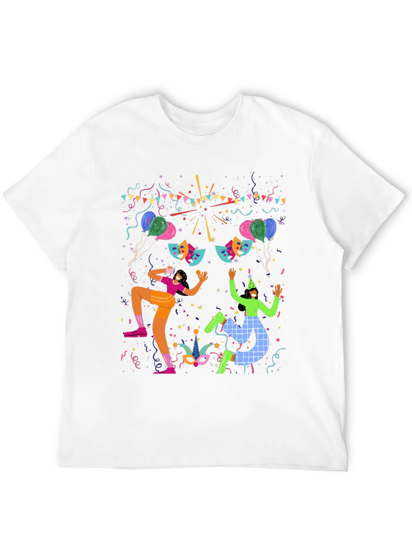 Festive Celebration Graphic Print Black T-Shirt