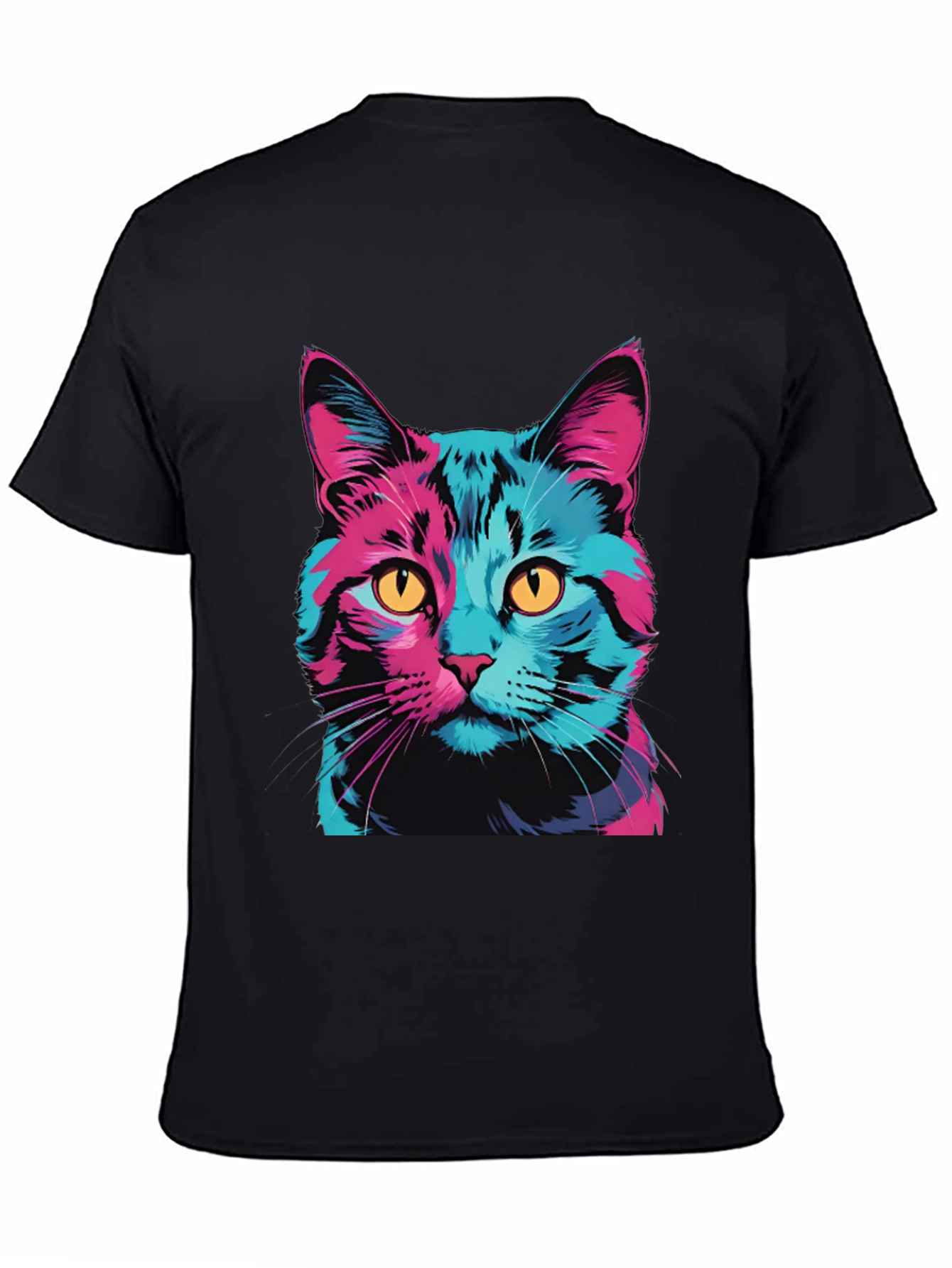 Vaporwave Cat Graphic Tee - Trendy Unisex T-Shirt