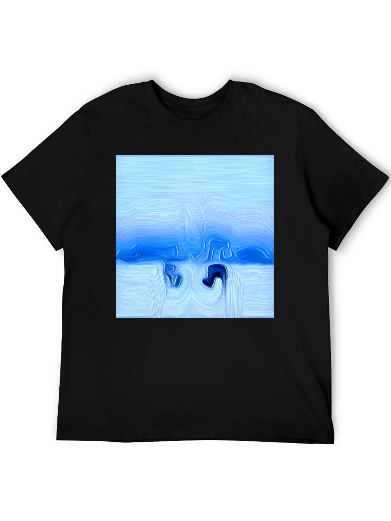 Abstract Blue Fluid Art T-Shirt