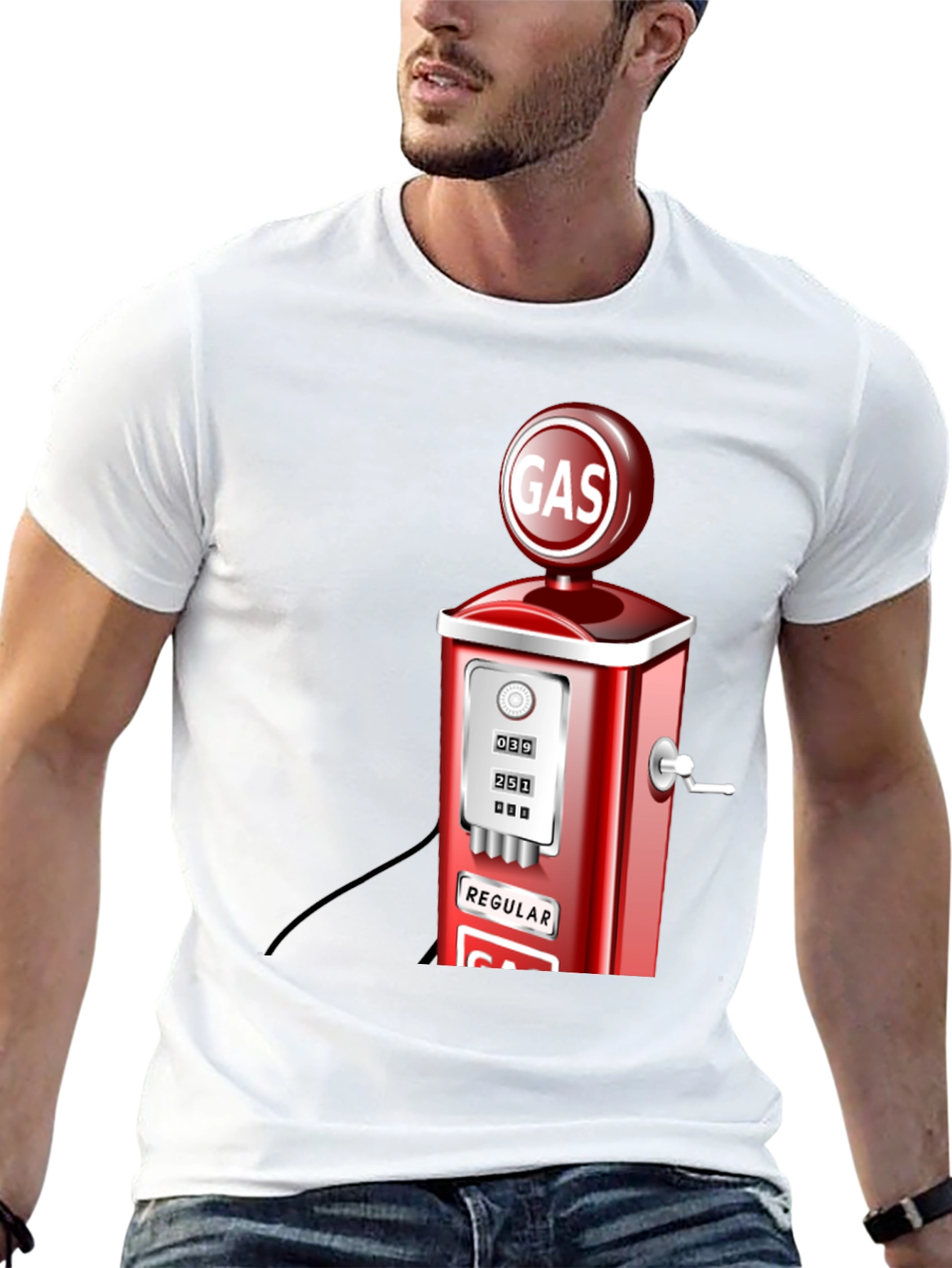Retro Gas Pump Graphic T-Shirt
