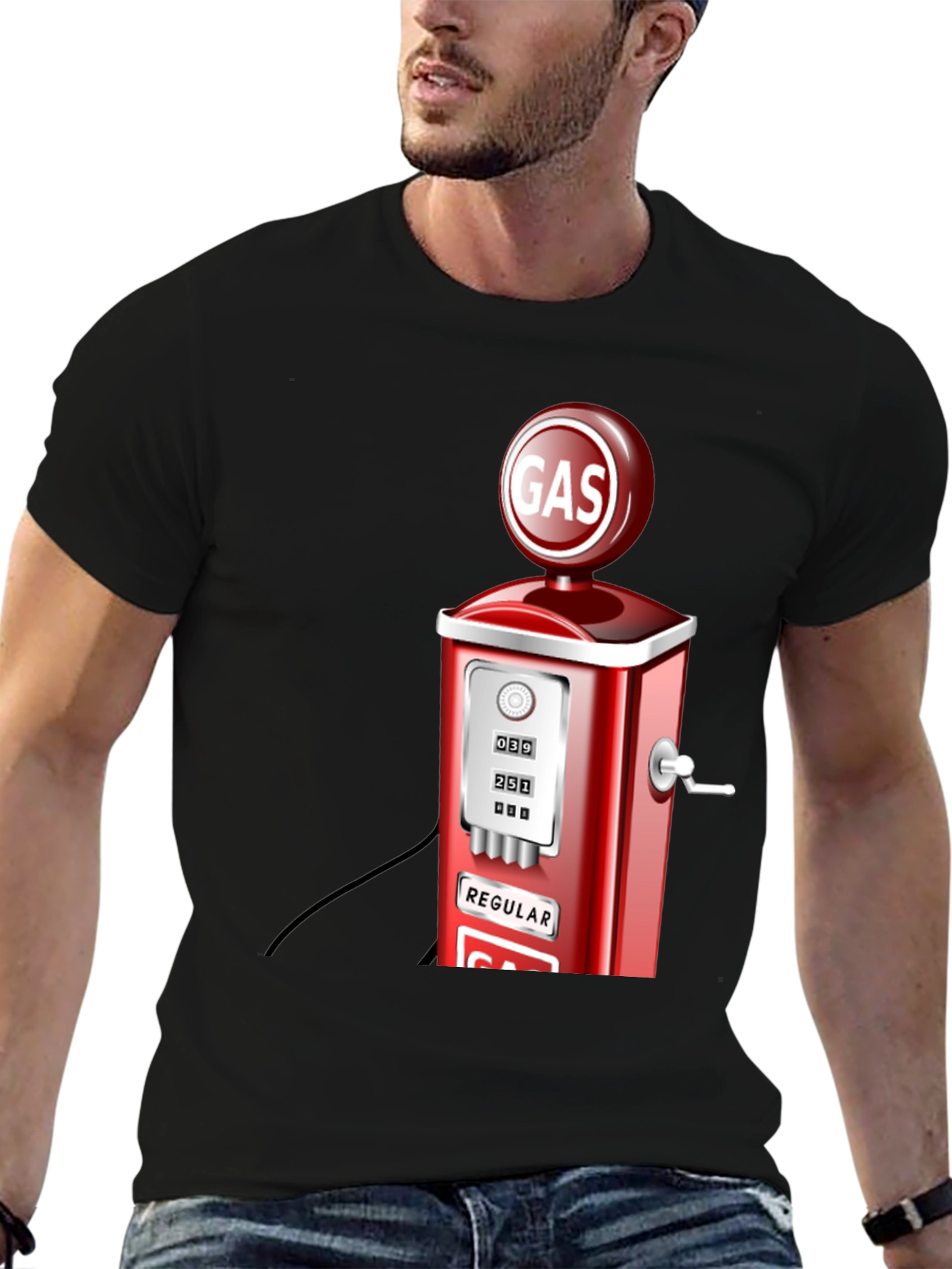 Retro Gas Pump Graphic T-Shirt