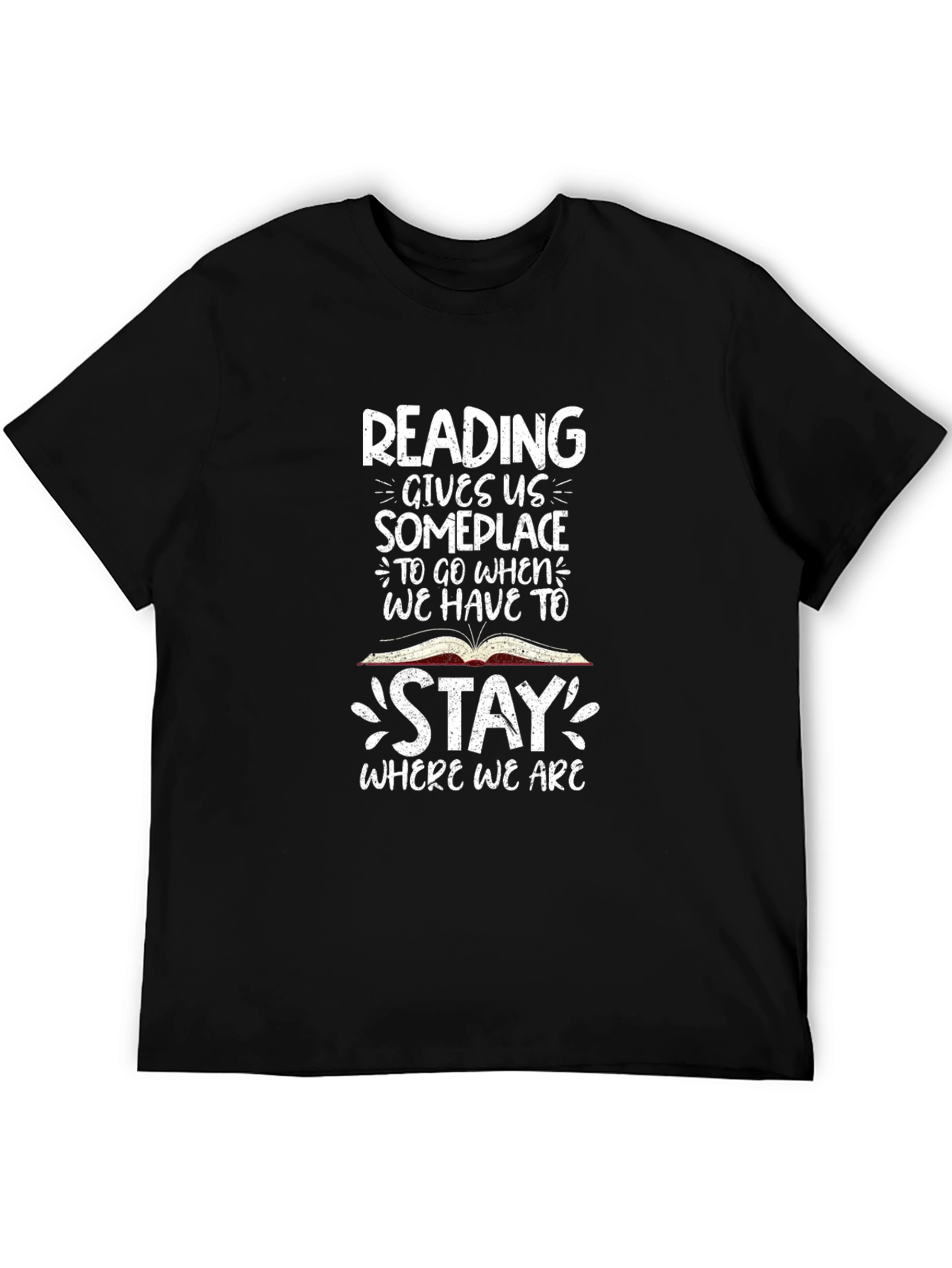 Reading Gives Us Someplace Black T-Shirt