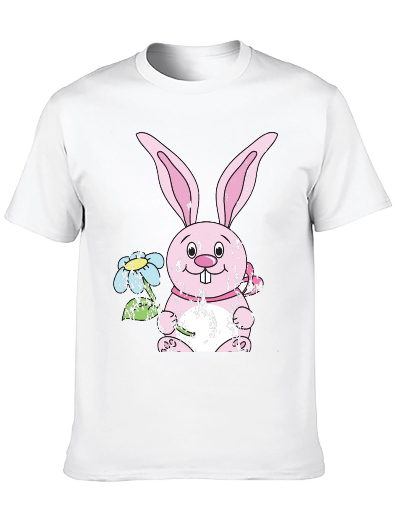 Easter Bunny T-Shirt - Cute Rabbit with Flowers