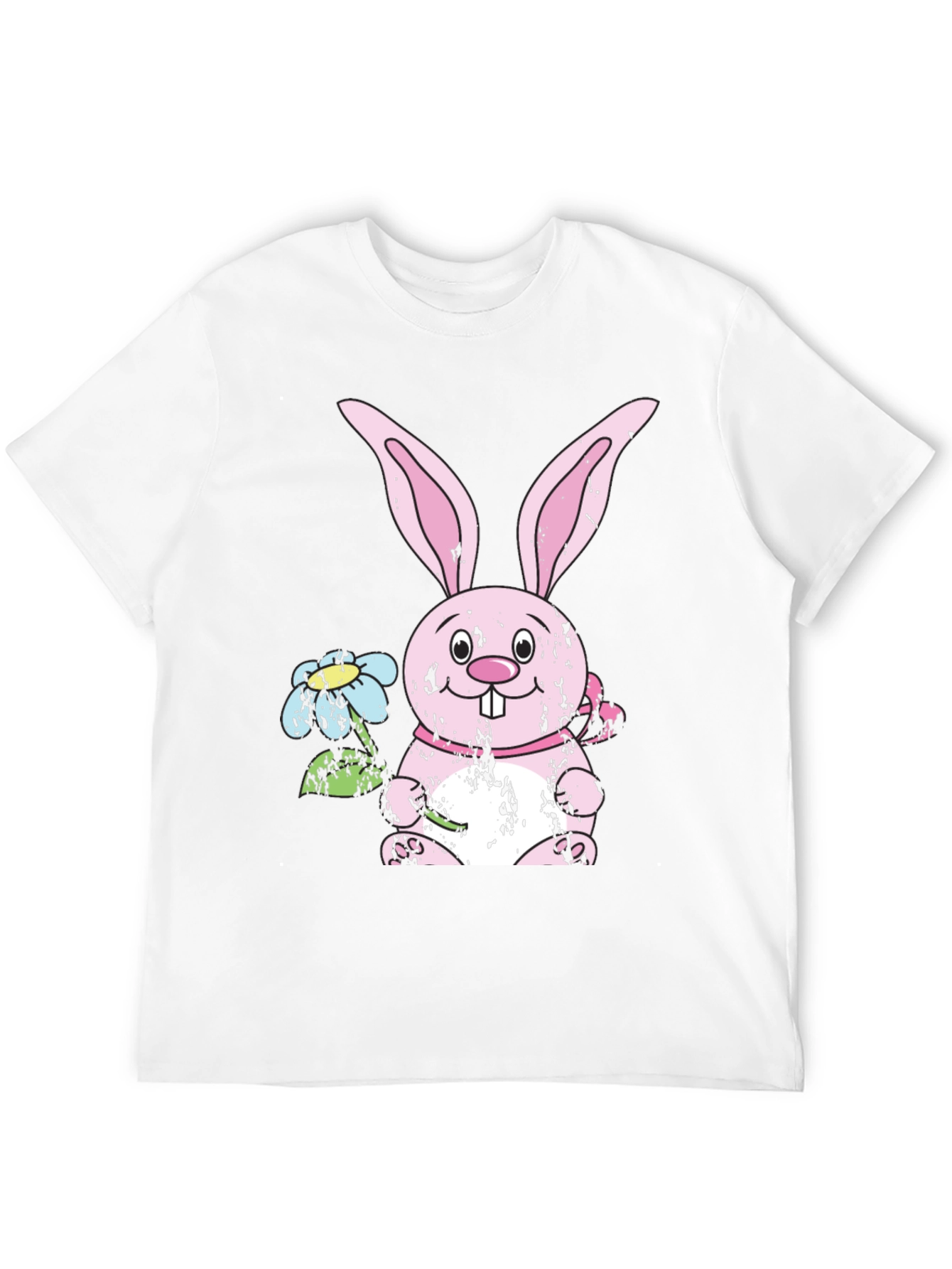 Easter Bunny T-Shirt - Cute Rabbit with Flowers