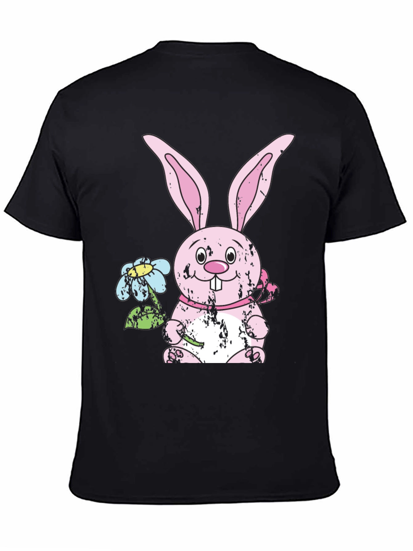 Easter Bunny T-Shirt - Cute Rabbit with Flowers