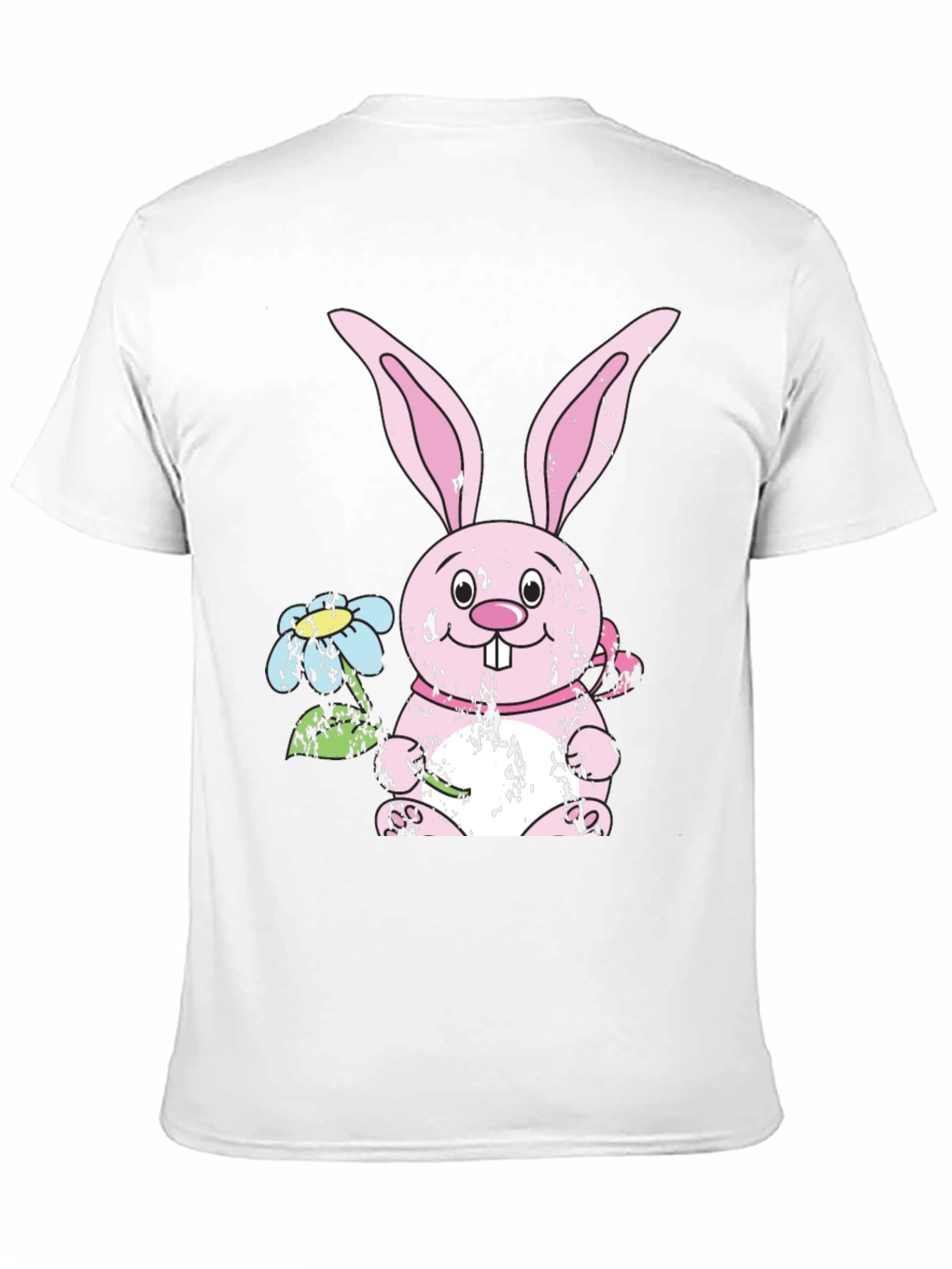 Easter Bunny T-Shirt - Cute Rabbit with Flowers