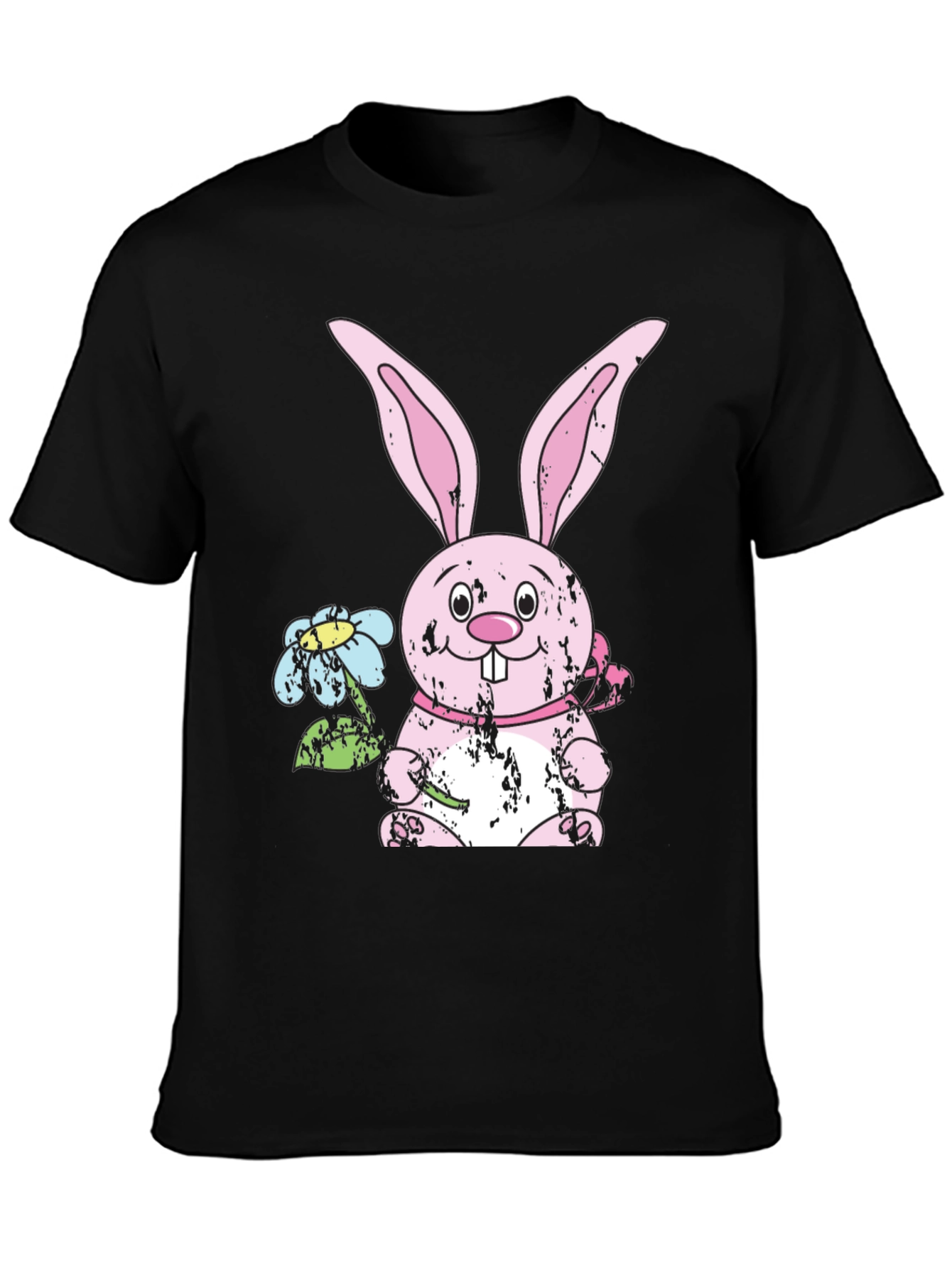 Easter Bunny T-Shirt - Cute Rabbit with Flowers