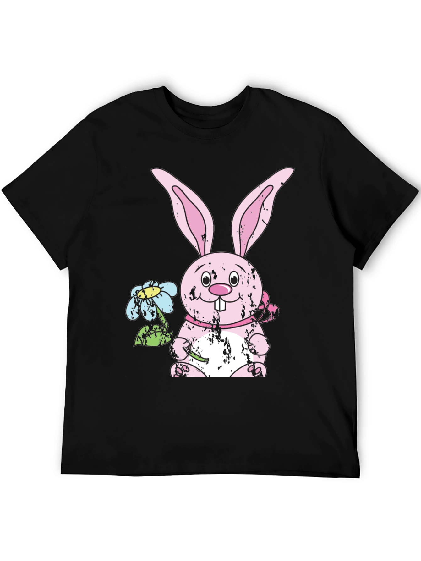 Easter Bunny T-Shirt - Cute Rabbit with Flowers