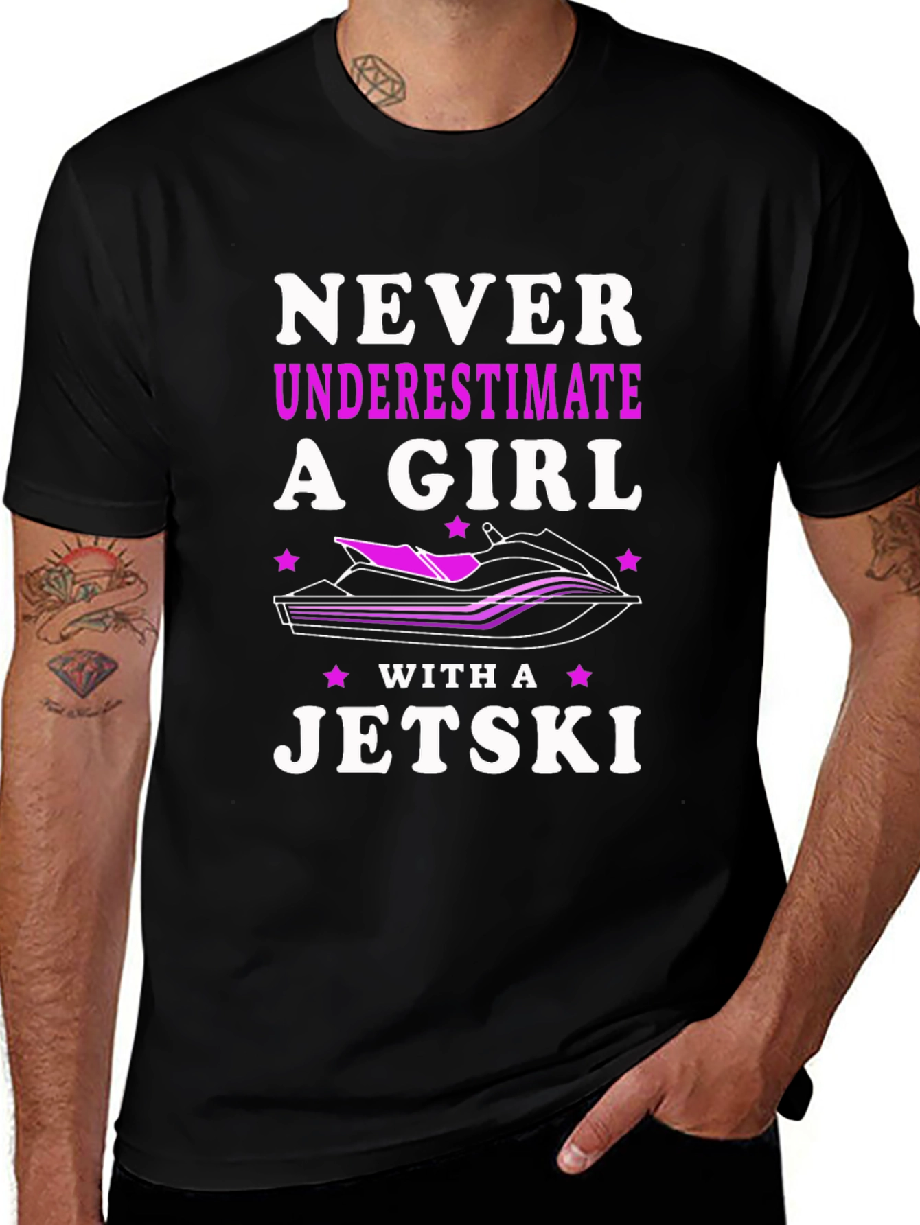 Never Underestimate a Girl with a Jet Ski T-Shirt
