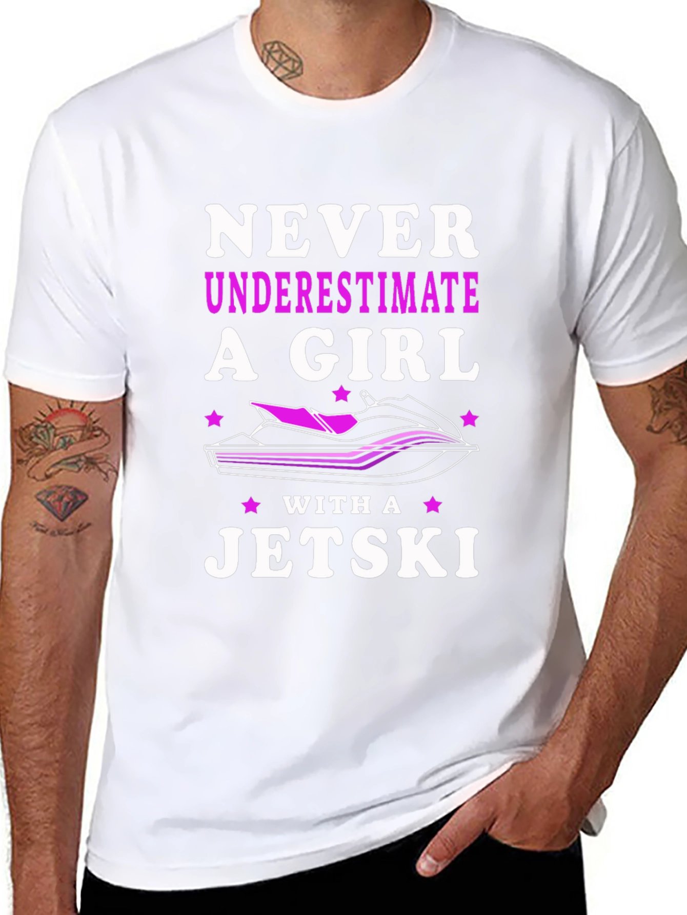 Never Underestimate a Girl with a Jet Ski T-Shirt