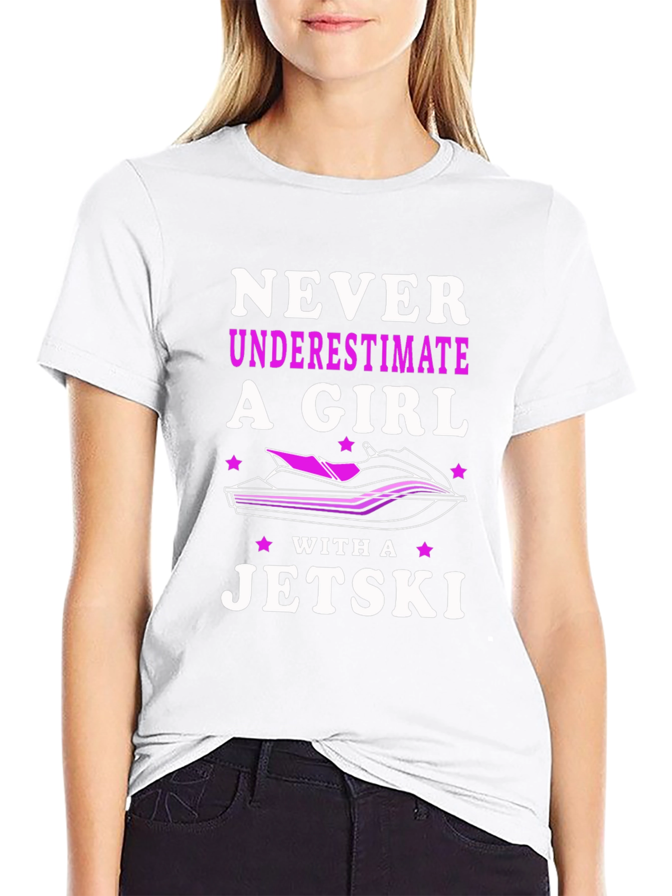 Never Underestimate a Girl with a Jet Ski T-Shirt