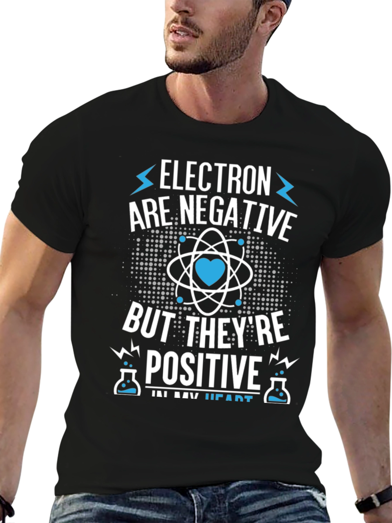 Electron Negative Positive Heart T-Shirt Science Chemistry