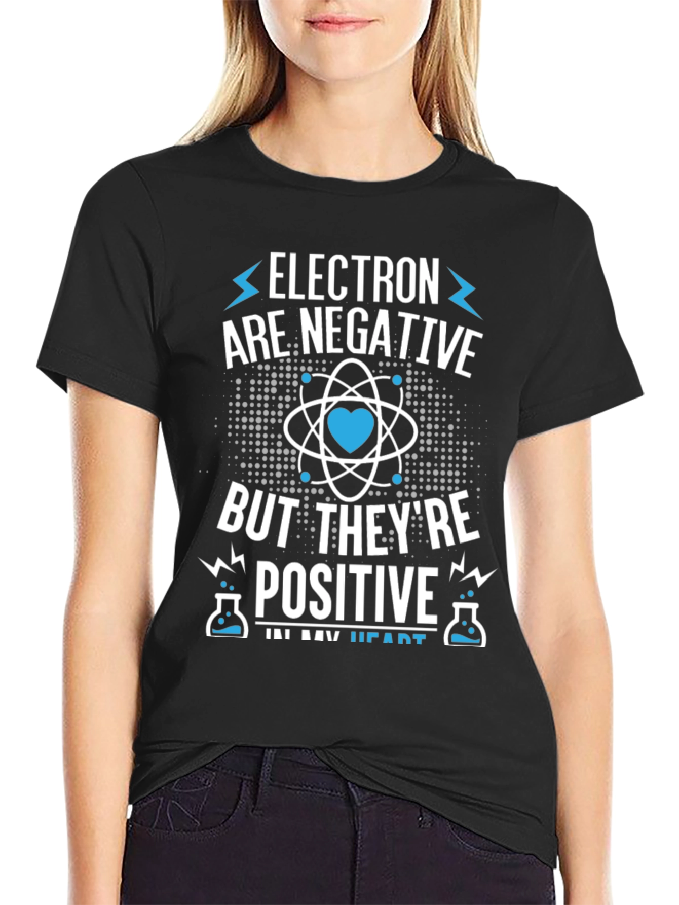 Electron Negative Positive Heart T-Shirt Science Chemistry