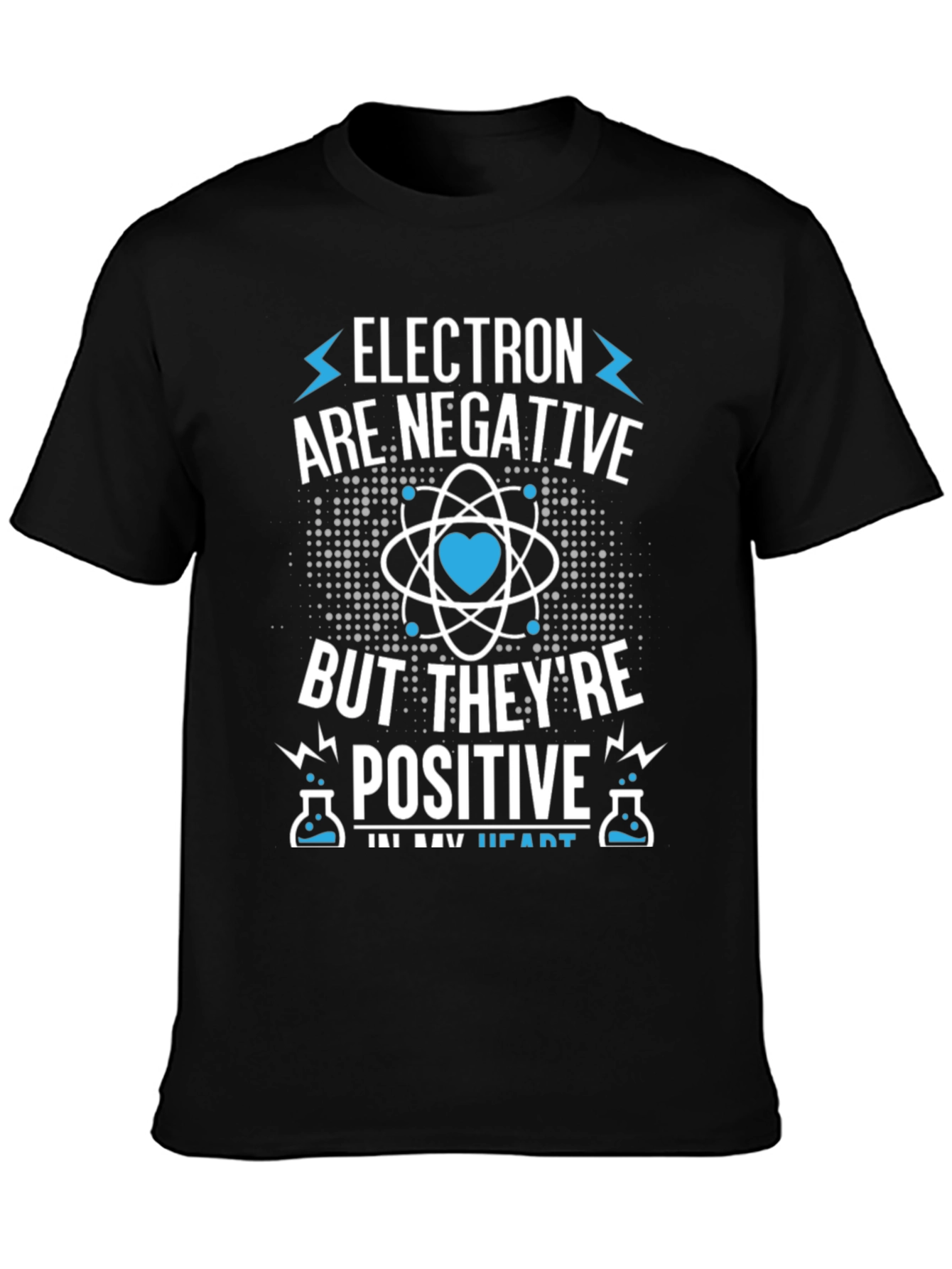 Electron Negative Positive Heart T-Shirt Science Chemistry