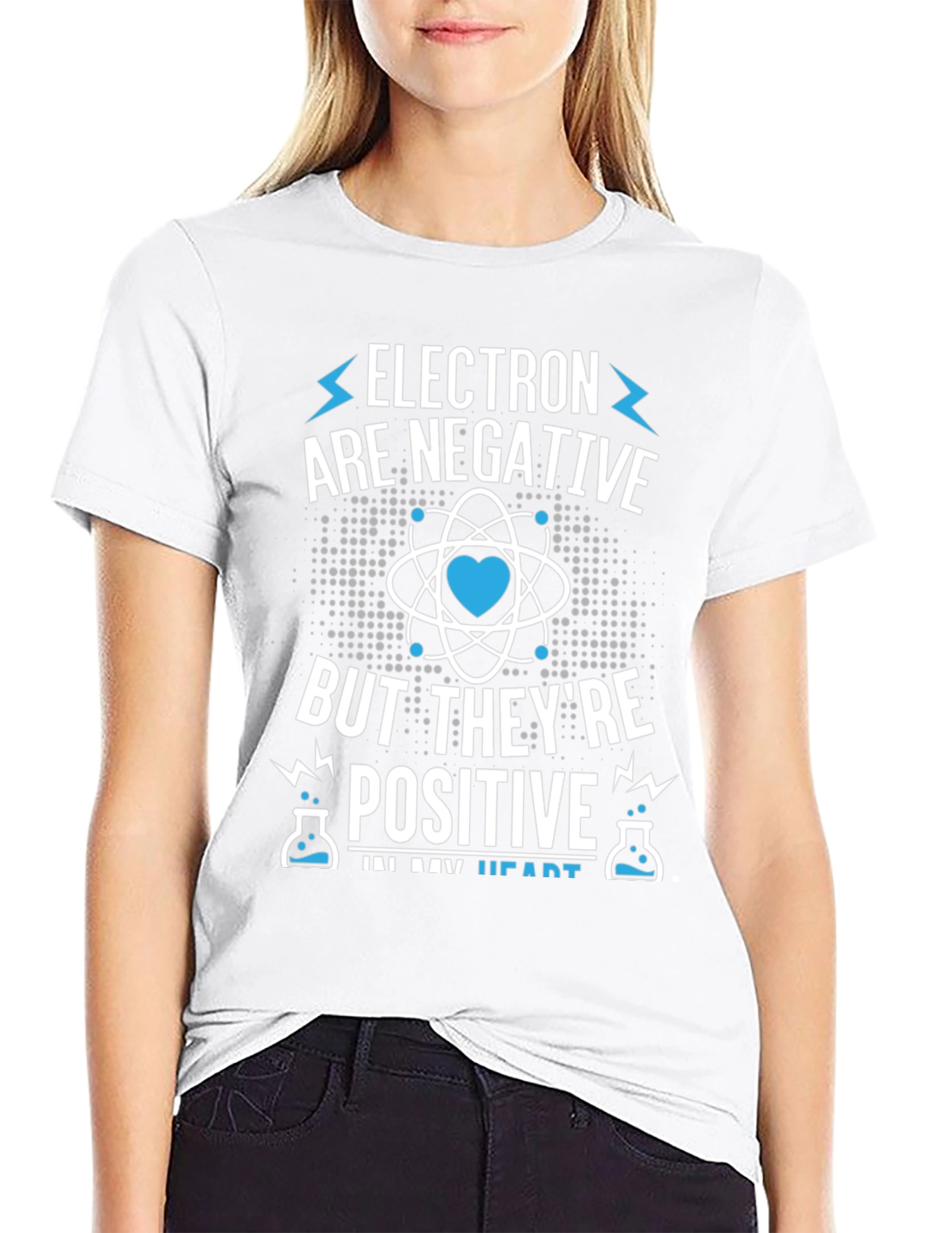 Electron Negative Positive Heart T-Shirt Science Chemistry