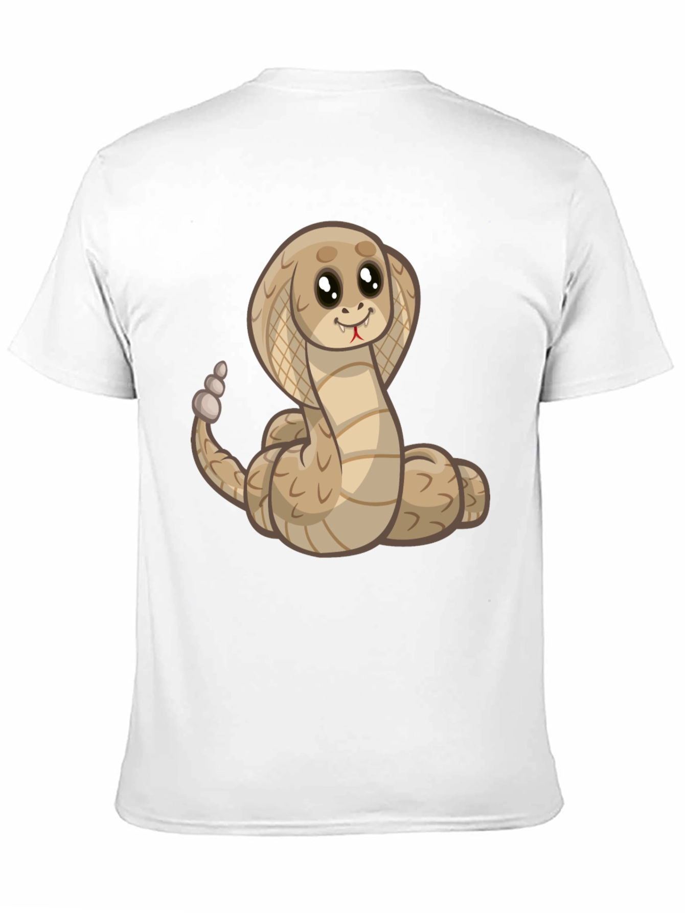 Cute Cartoon Cobra Snake Black T-Shirt