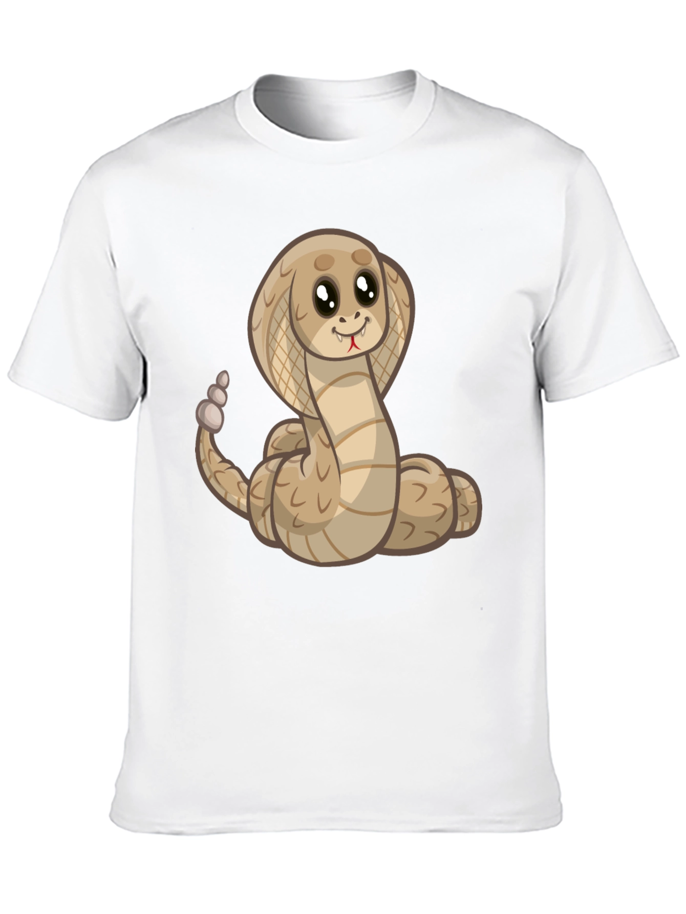 Cute Cartoon Cobra Snake Black T-Shirt