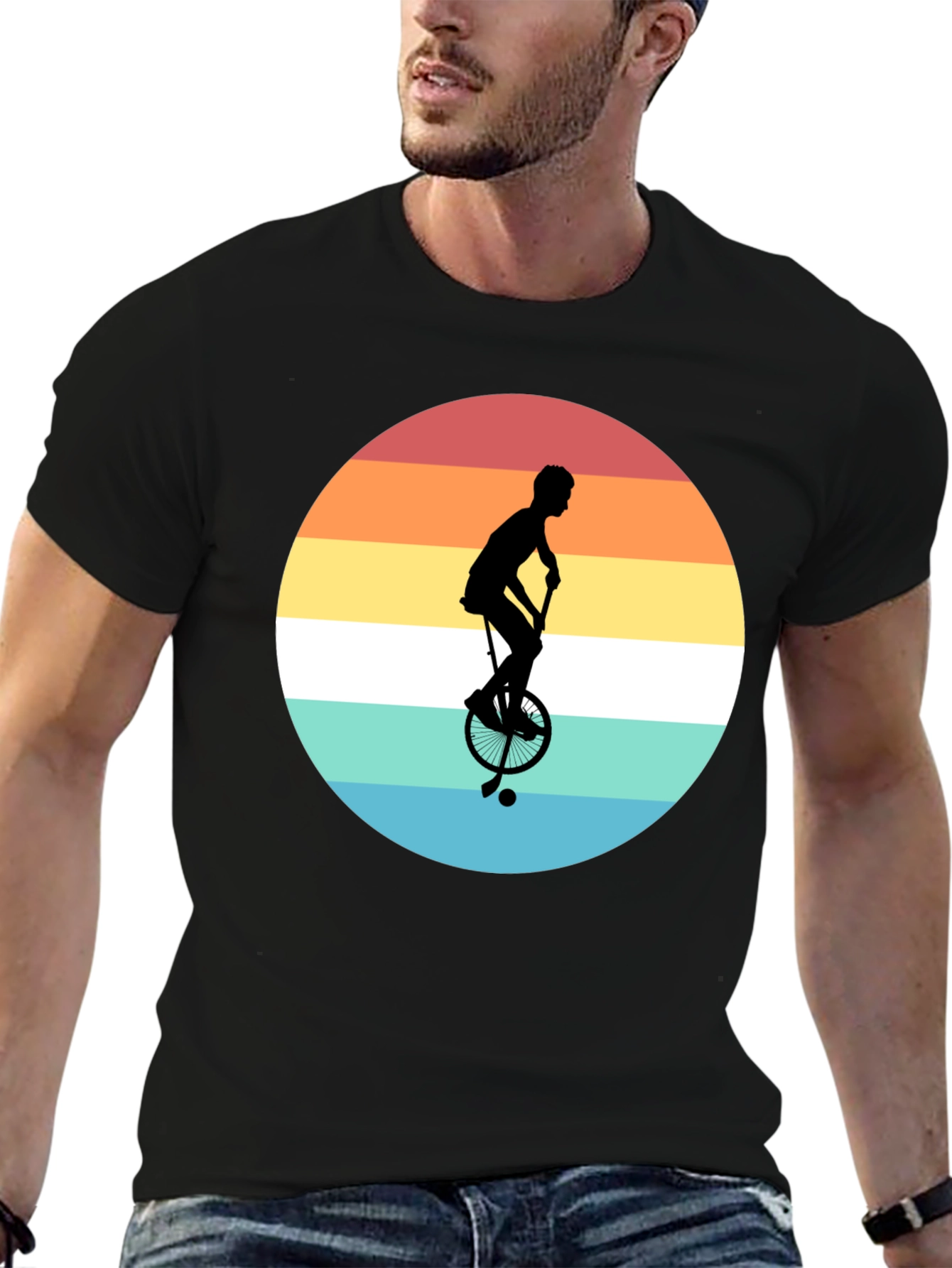 Retro Unicycle Sunset T-Shirt