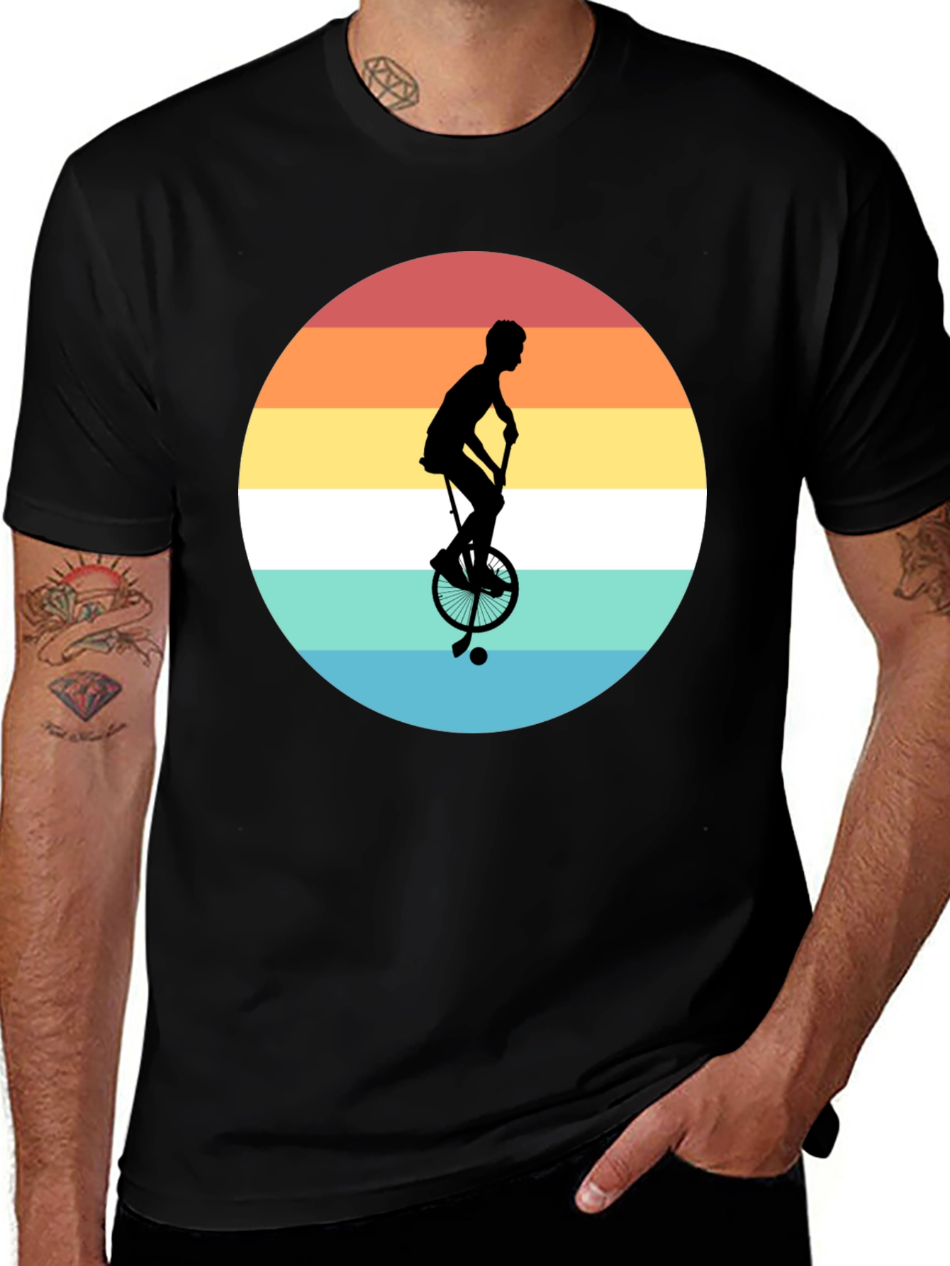 Retro Unicycle Sunset T-Shirt