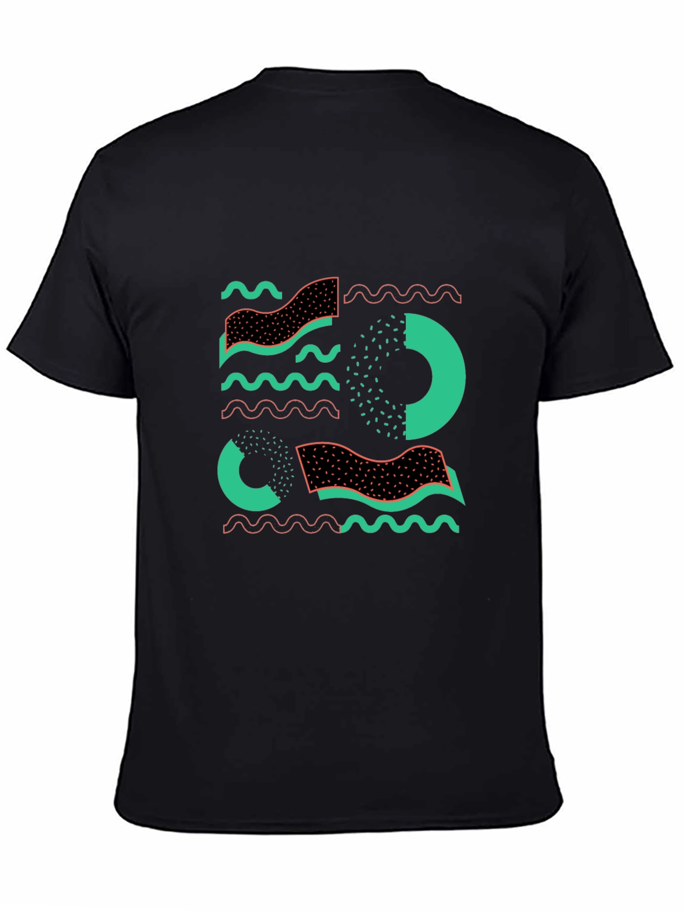 Abstract Graphic Print Black T-Shirt