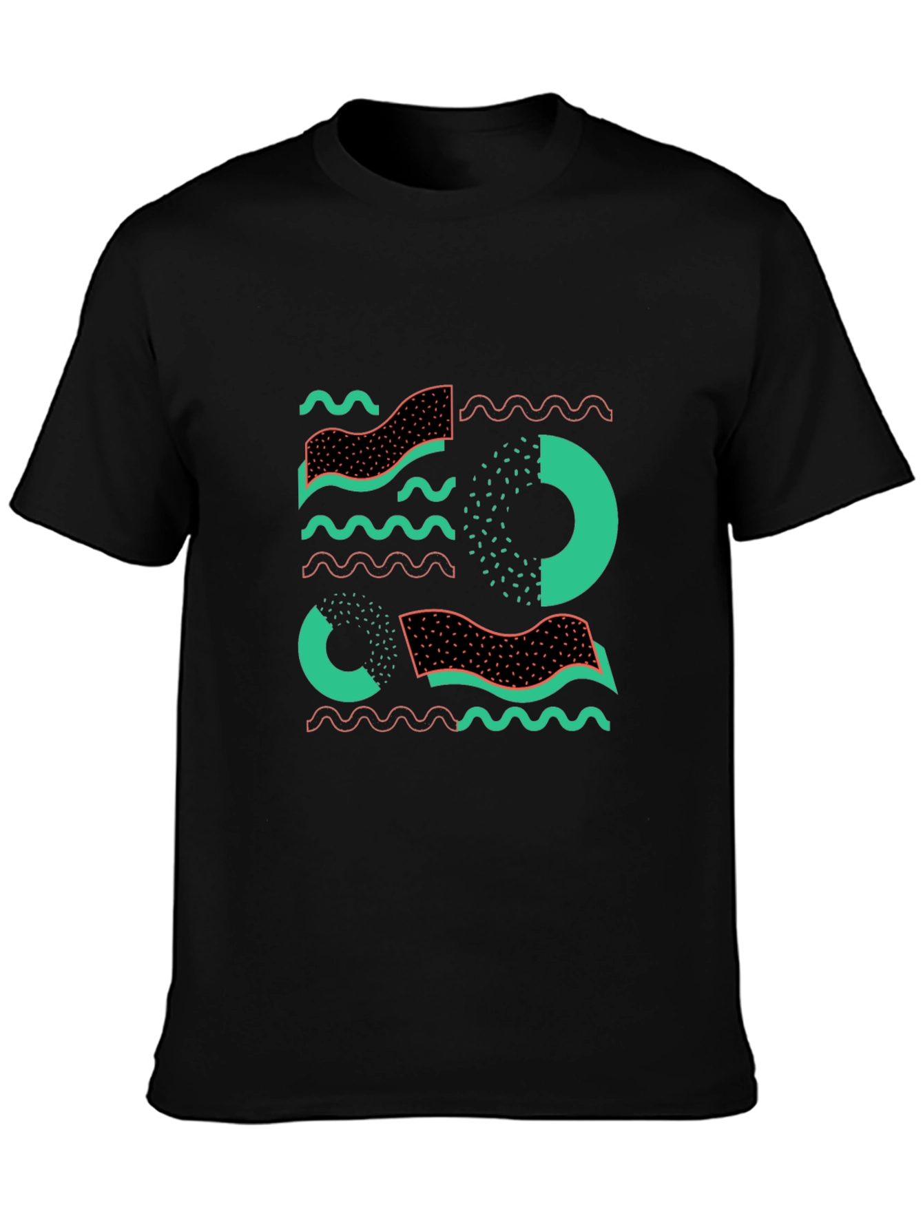 Abstract Graphic Print Black T-Shirt