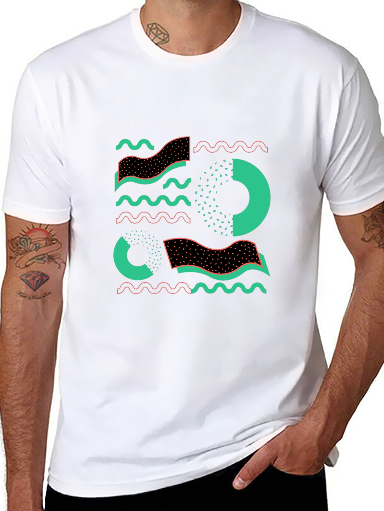 Abstract Graphic Print Black T-Shirt