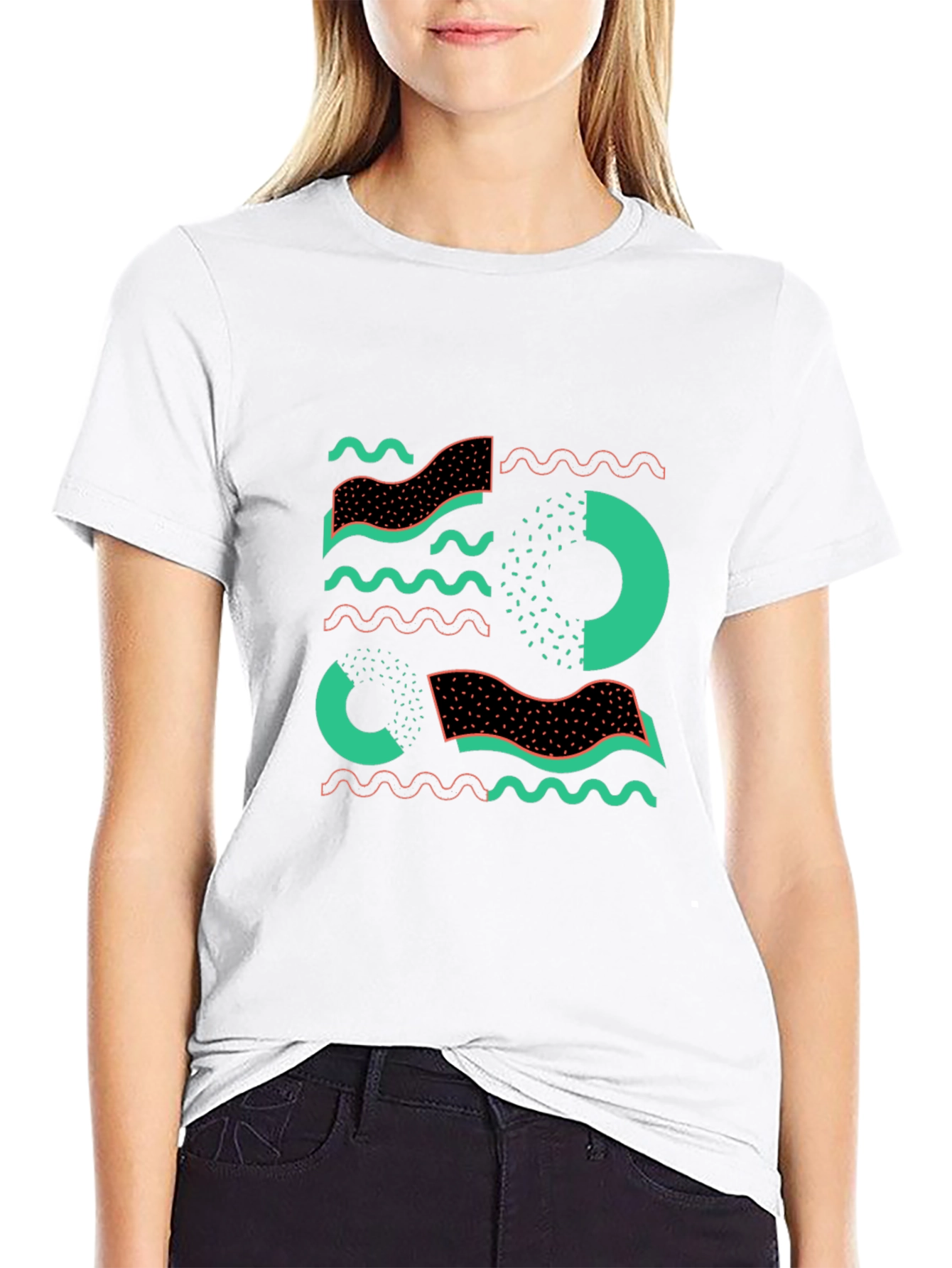 Abstract Graphic Print Black T-Shirt