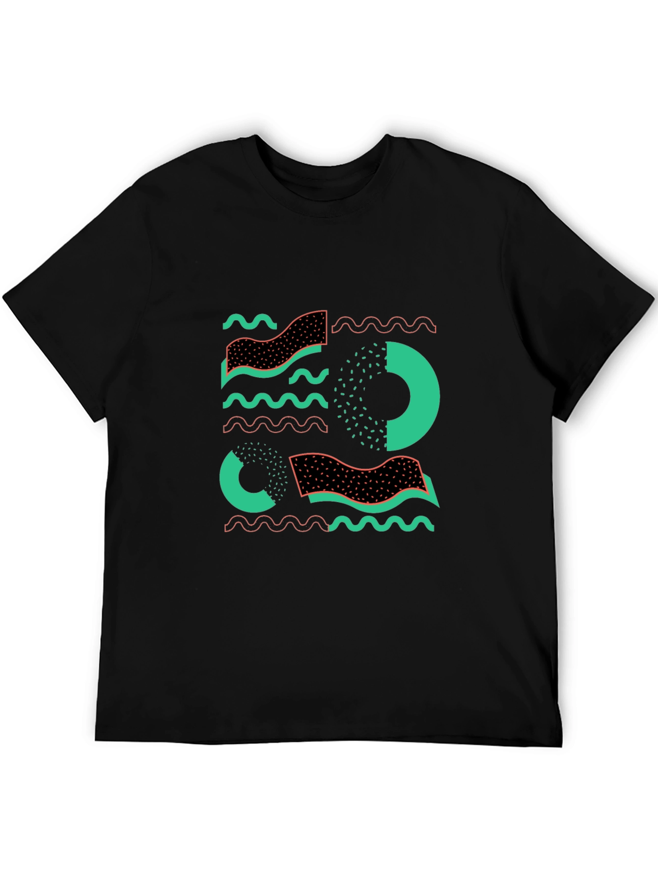 Abstract Graphic Print Black T-Shirt