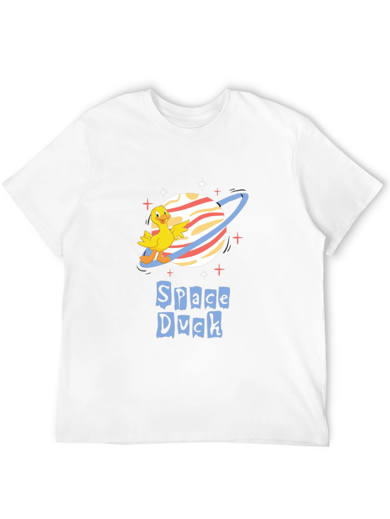 Space Duck Graphic T-Shirt - Quirky Cartoon Tee