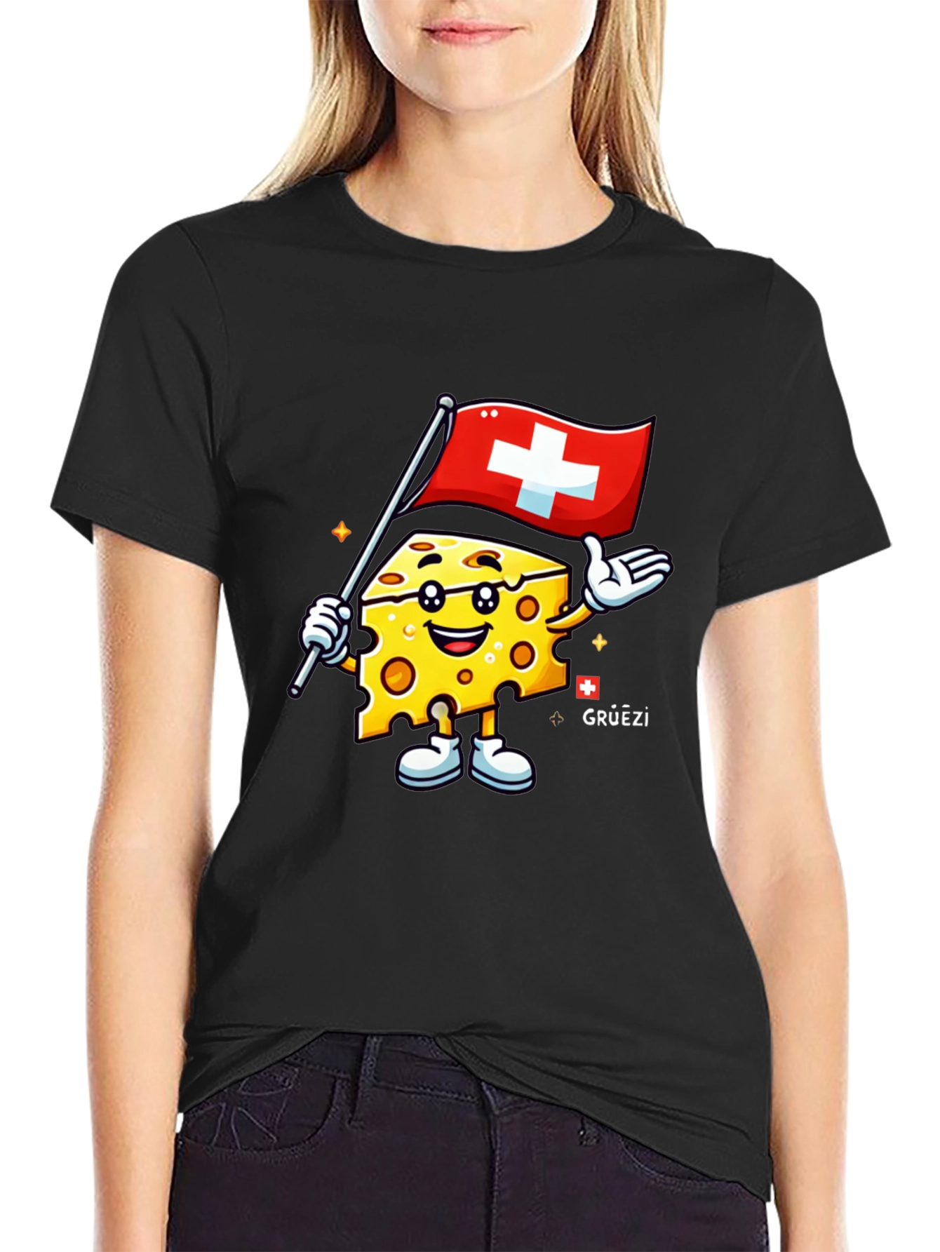 Swiss Cheese Cartoon T-Shirt