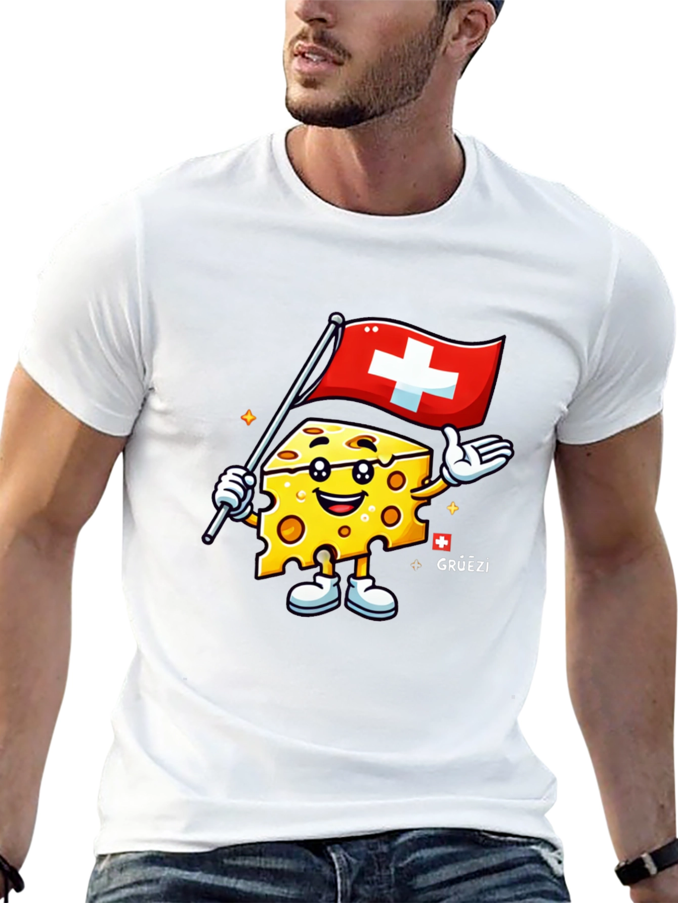 Swiss Cheese Cartoon T-Shirt