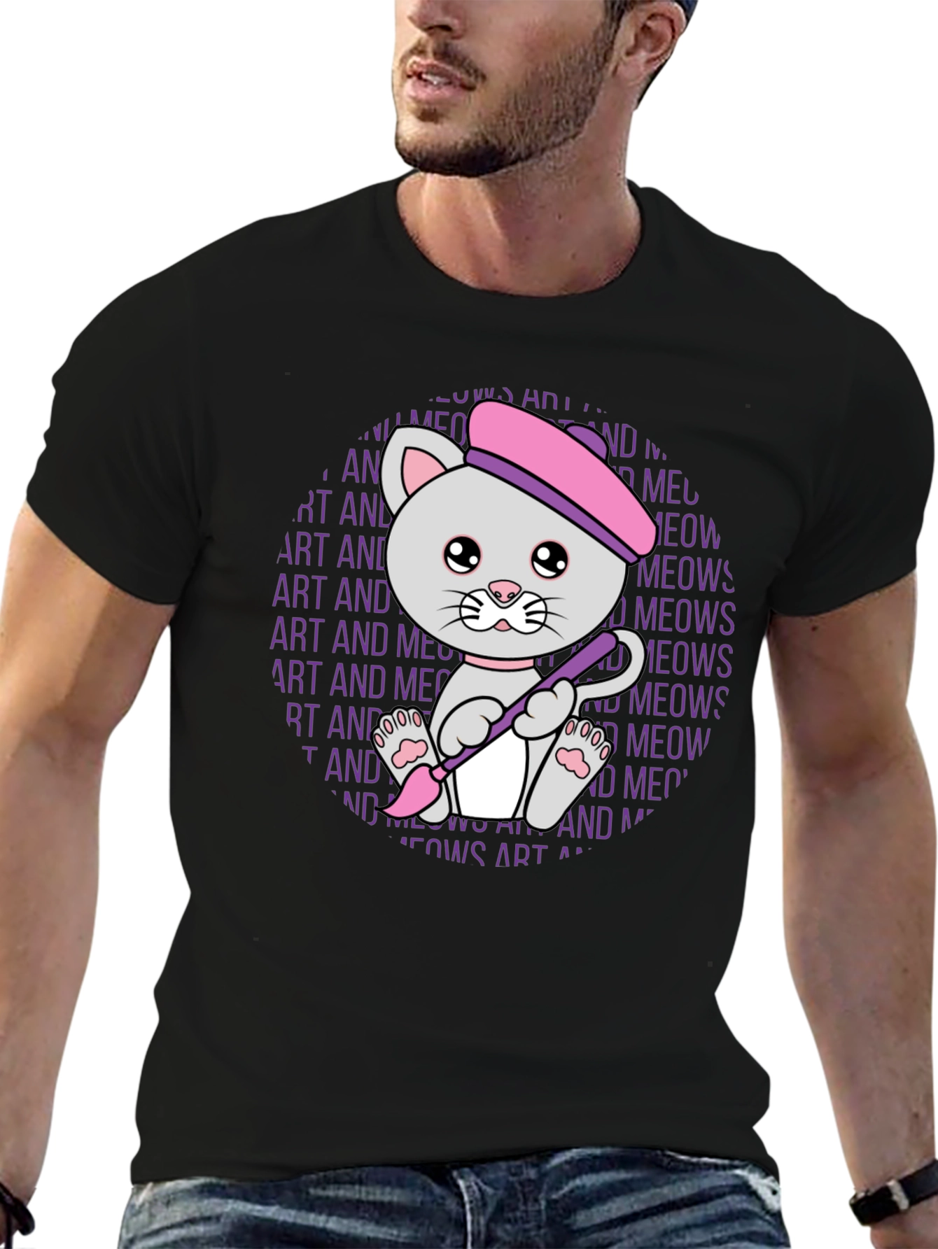 Art Cat T-Shirt - Meows Art
