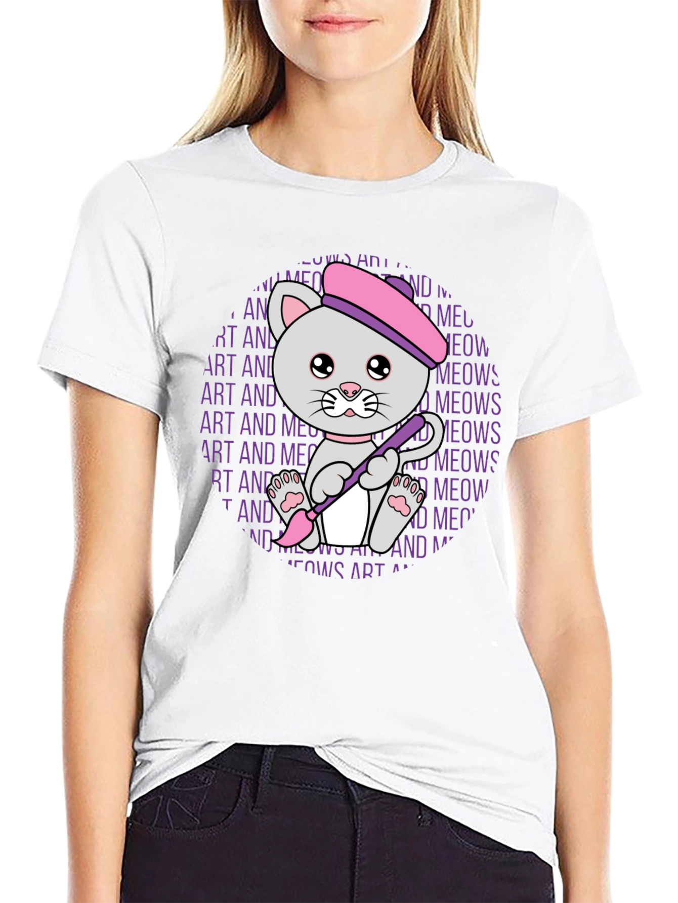 Art Cat T-Shirt - Meows Art