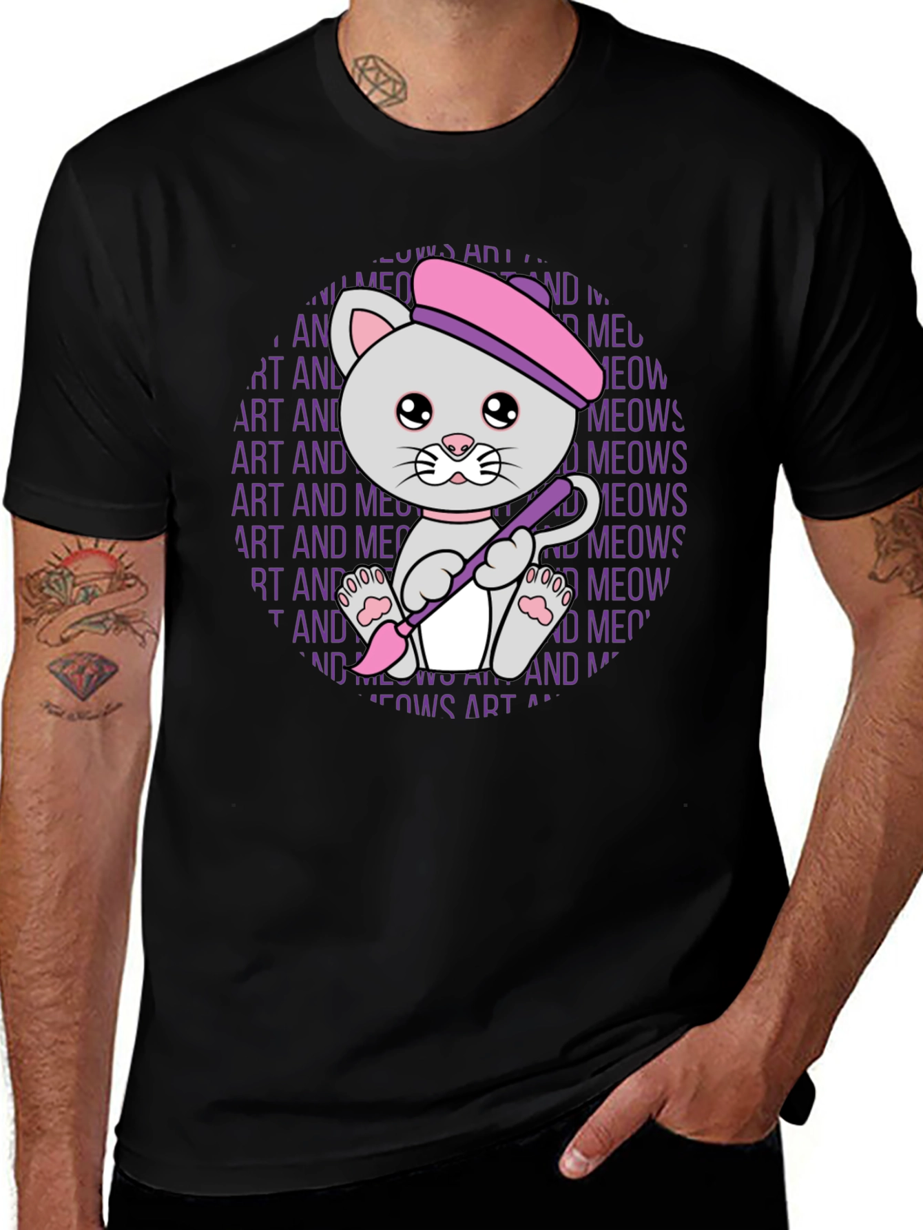 Art Cat T-Shirt - Meows Art