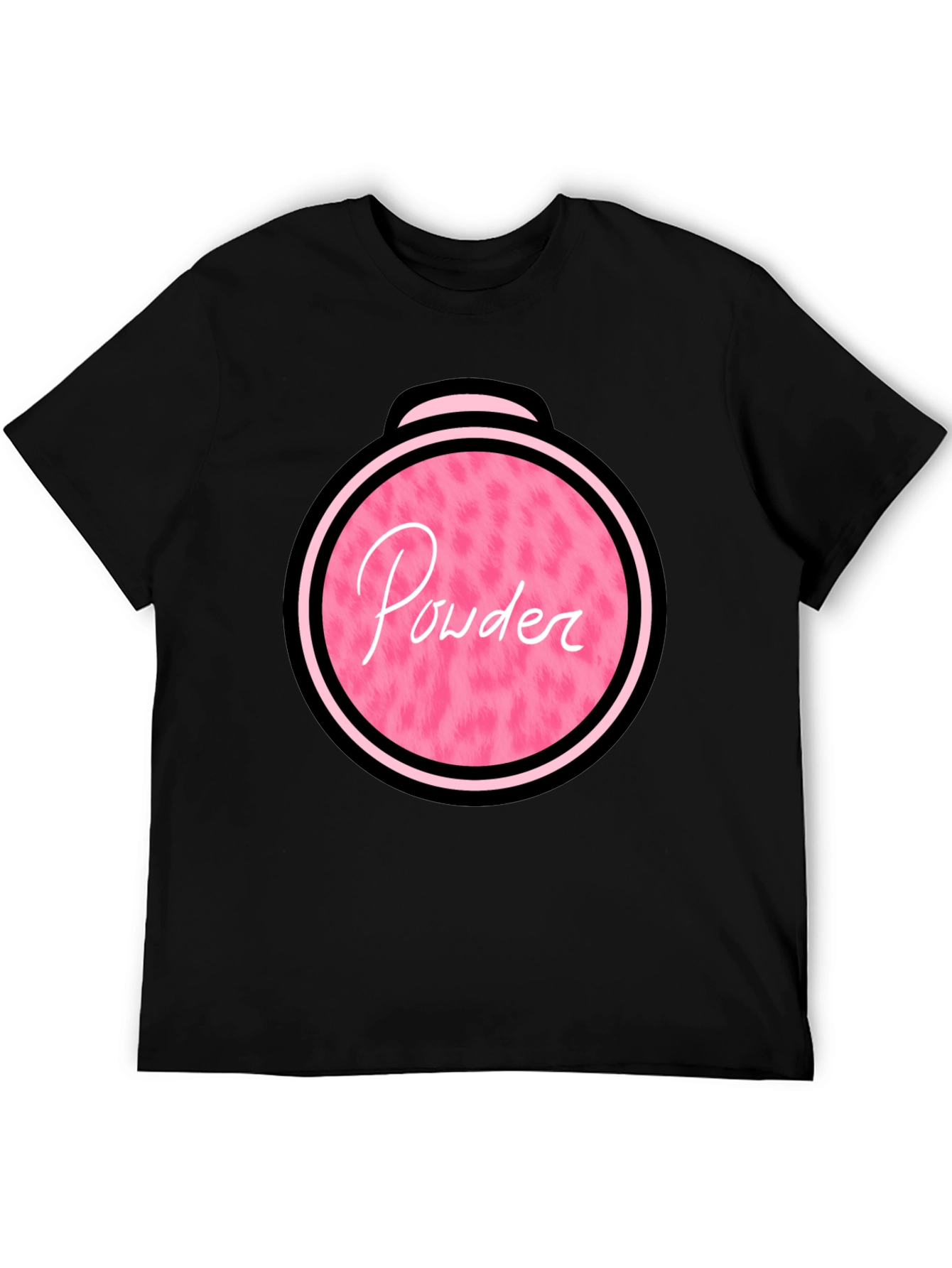 Powder Puff Graphic Tee - Pink & Black