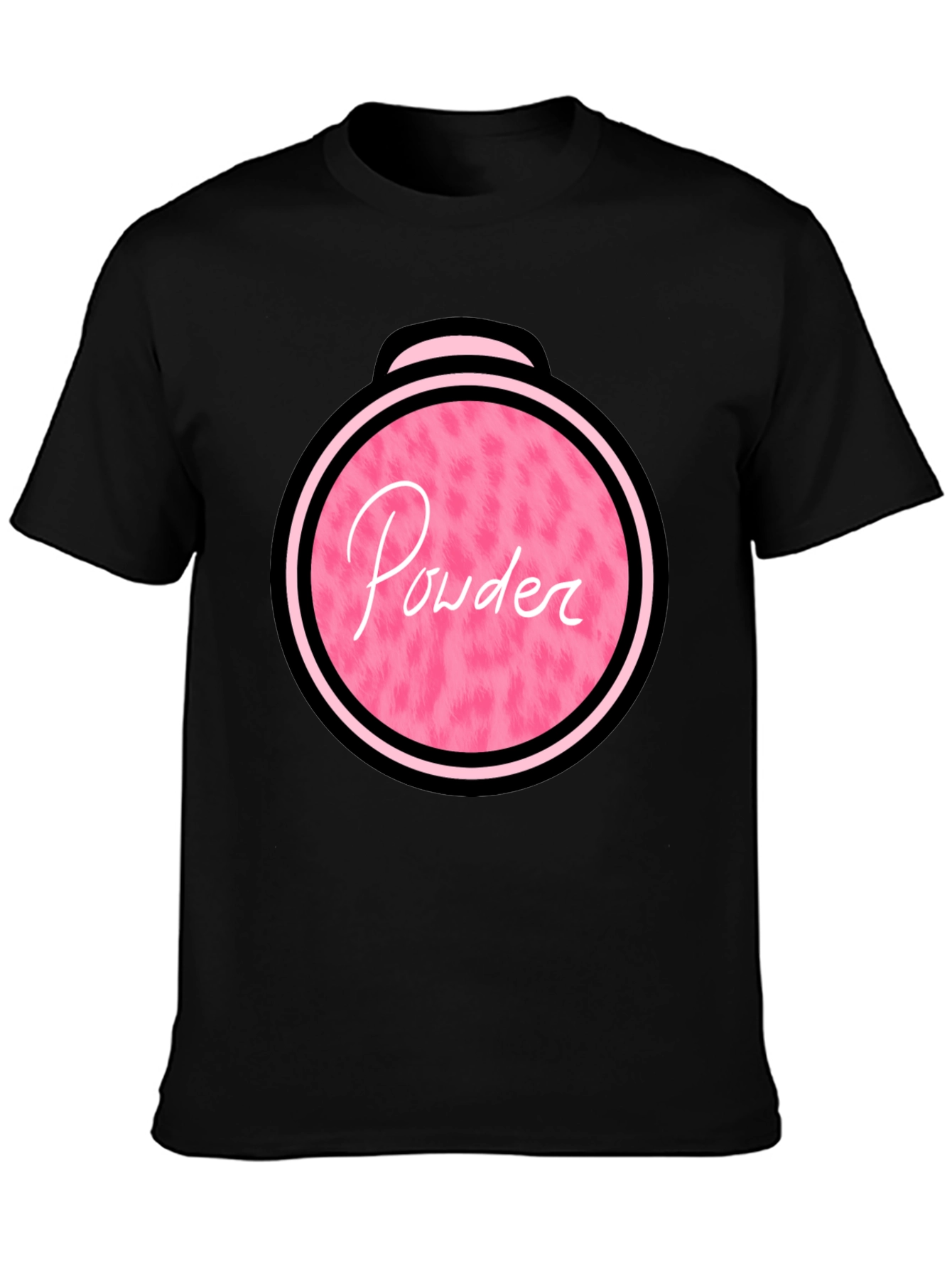 Powder Puff Graphic Tee - Pink & Black