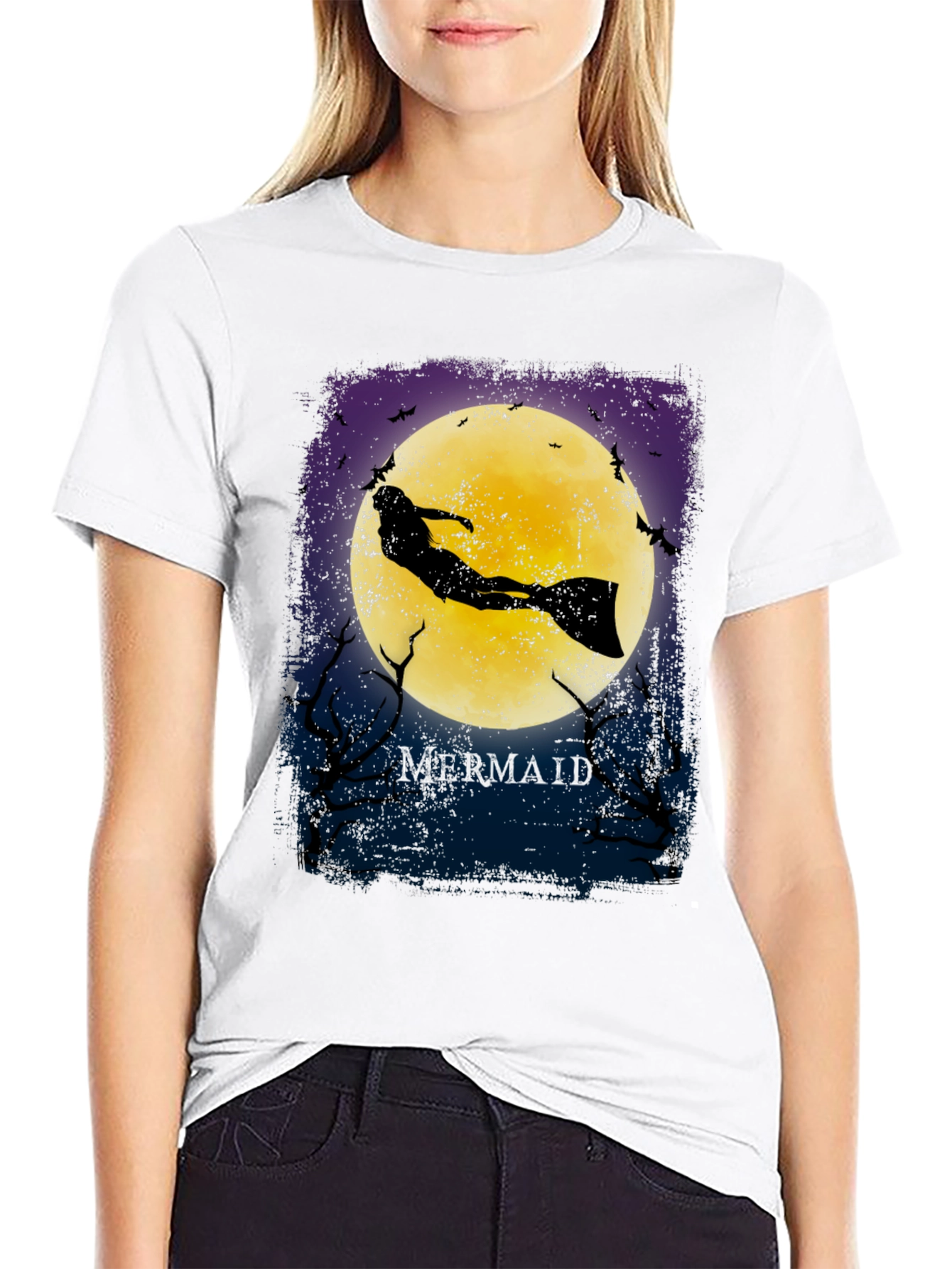Mermaid Silhouette Graphic T-Shirt