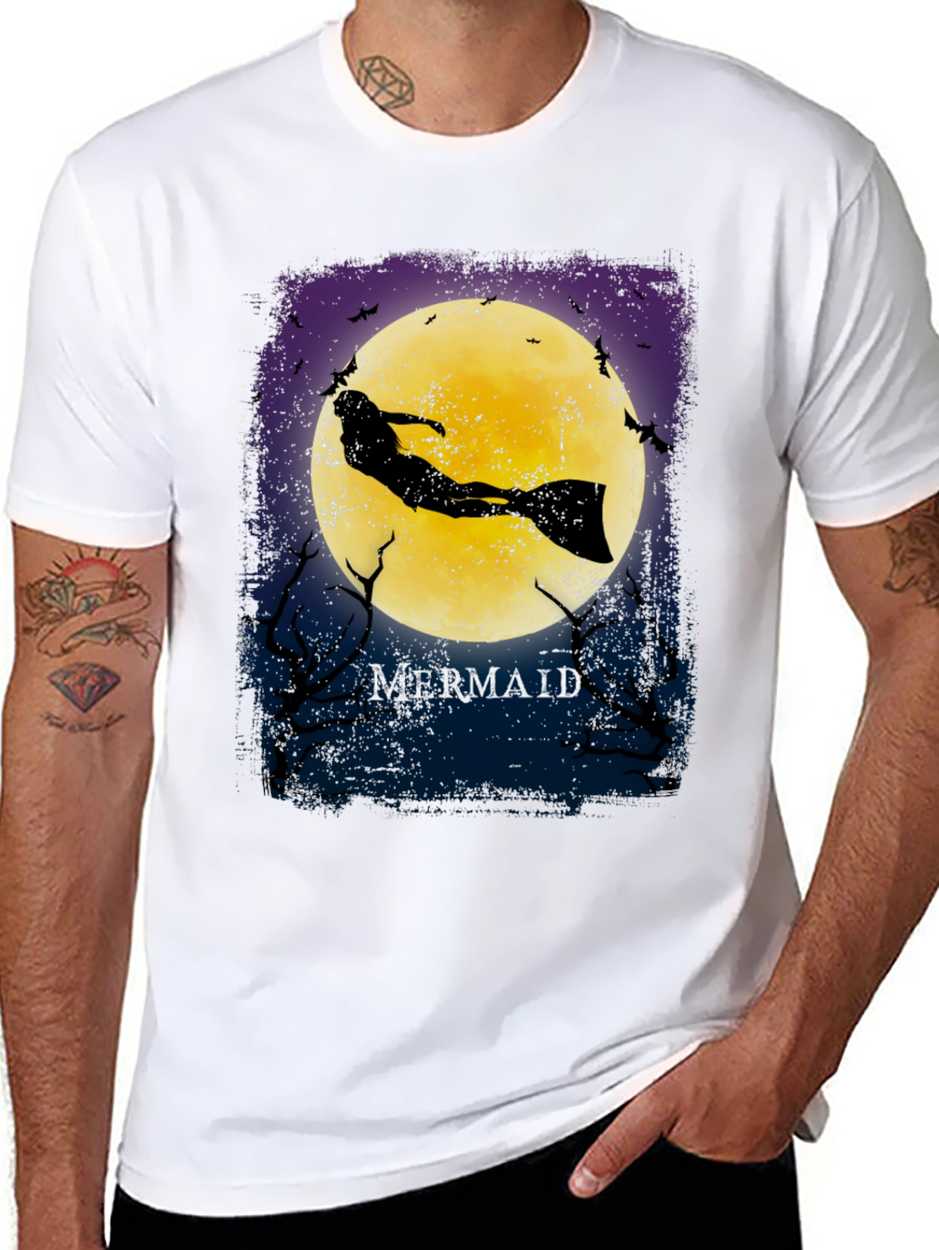 Mermaid Silhouette Graphic T-Shirt